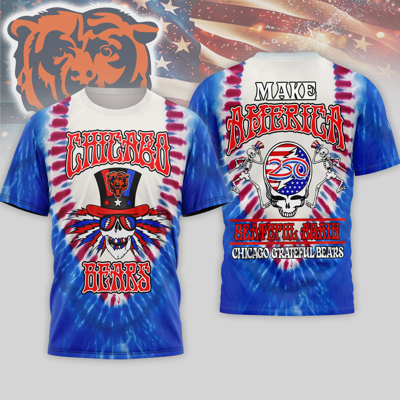 Chicago Bears | Premium NFL Grateful Dead 250 Years Of America 3D Shirt HY