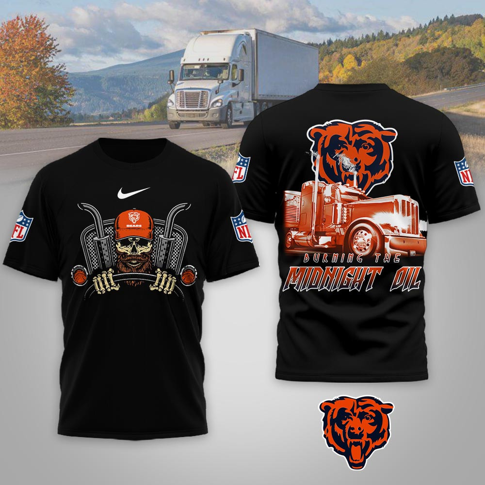 Chicago Bears | Premium NFL Truck Driver Burn The Midnight Oil 3D Shirt NP