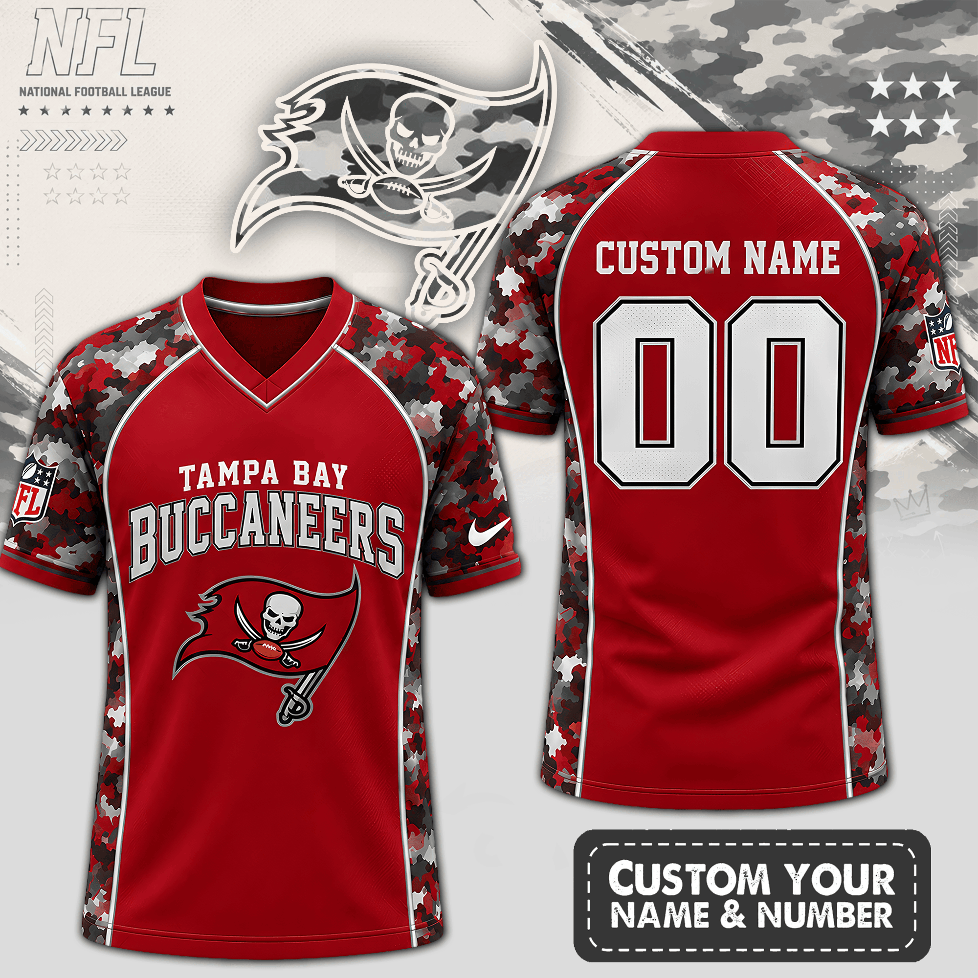 Tampa Bay Buccaneers | Premium NFL Born for Game Day V-Neck Jersey NTH1