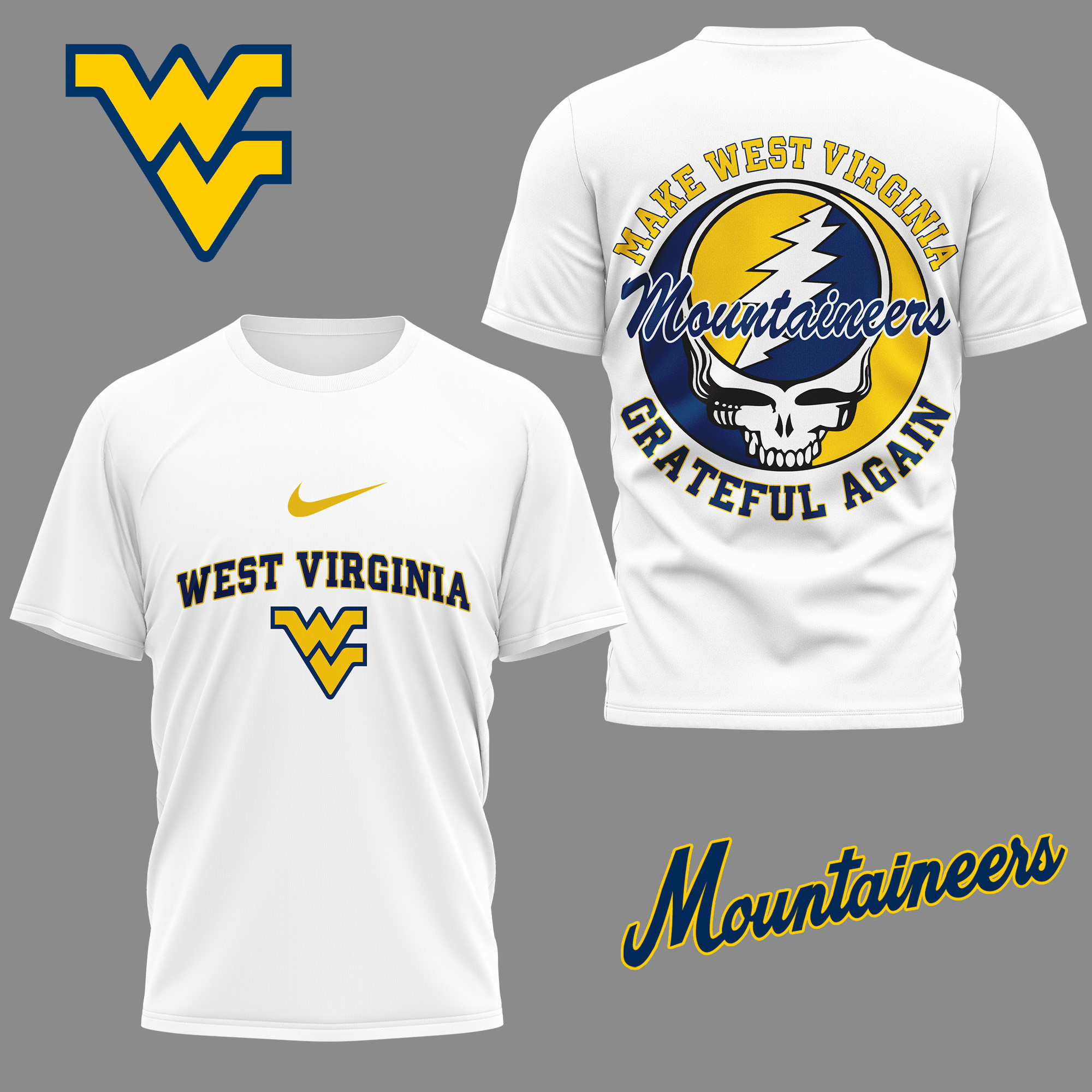 West Virginia Mountaineers | Premium NCAA Grateful Game Day 3D Shirt NY
