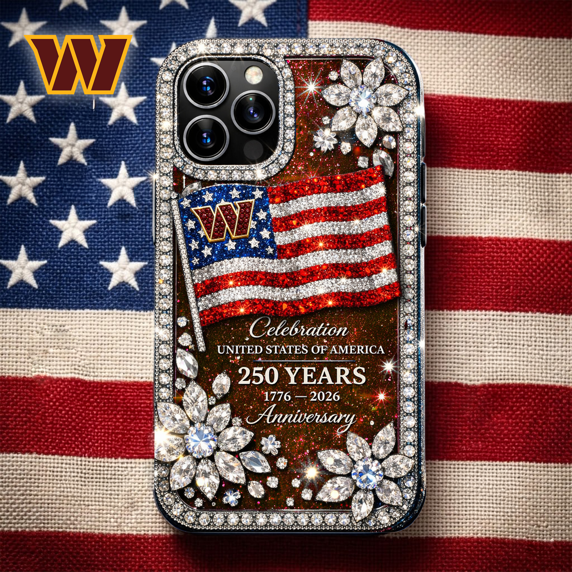 Washington Commanders | Premium NFL Celebration United States Of America 250 Years Luxury Phone Case TD