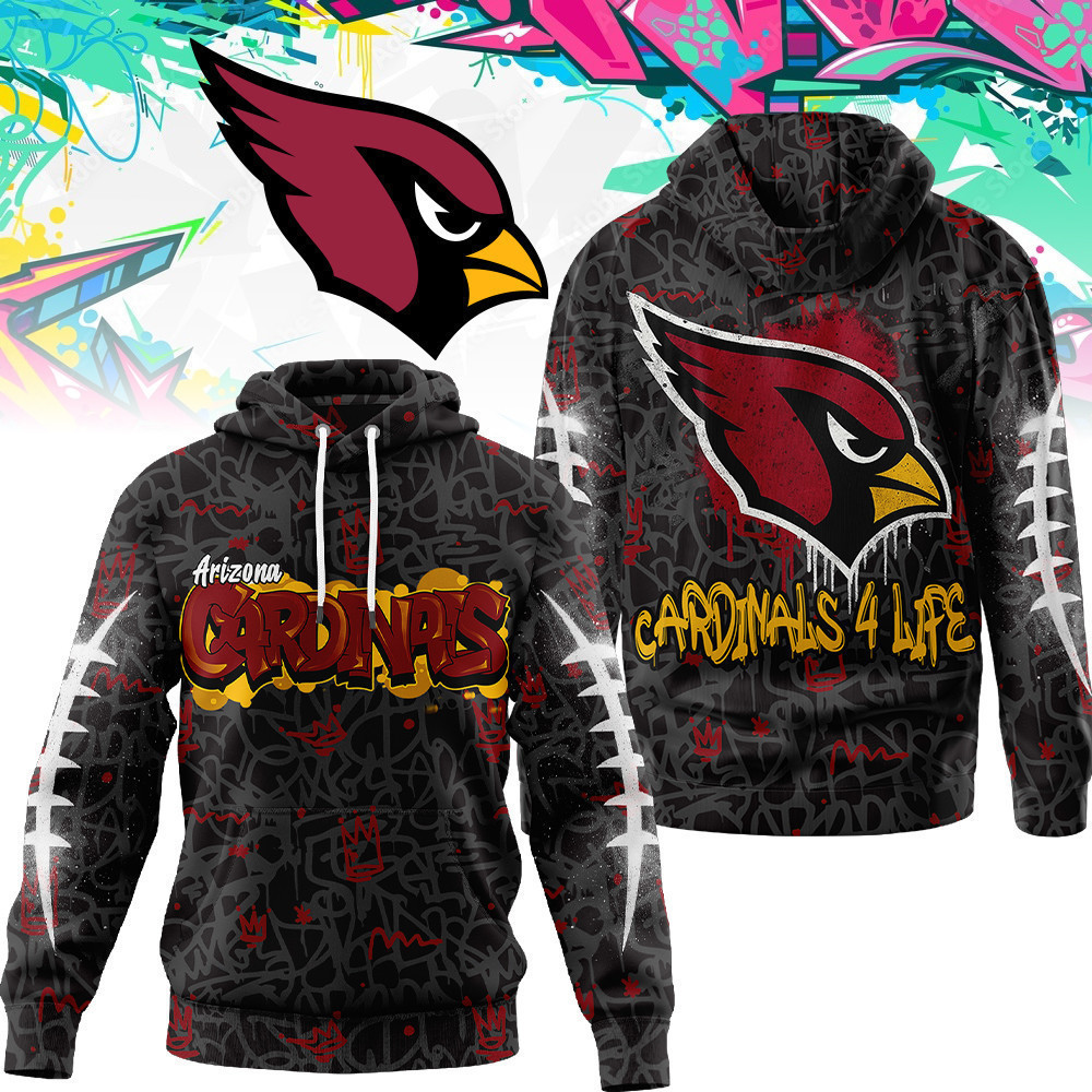 Arizona Cardinals | Premium NFL Special Graffiti My Team 4 Life Hoodie MM