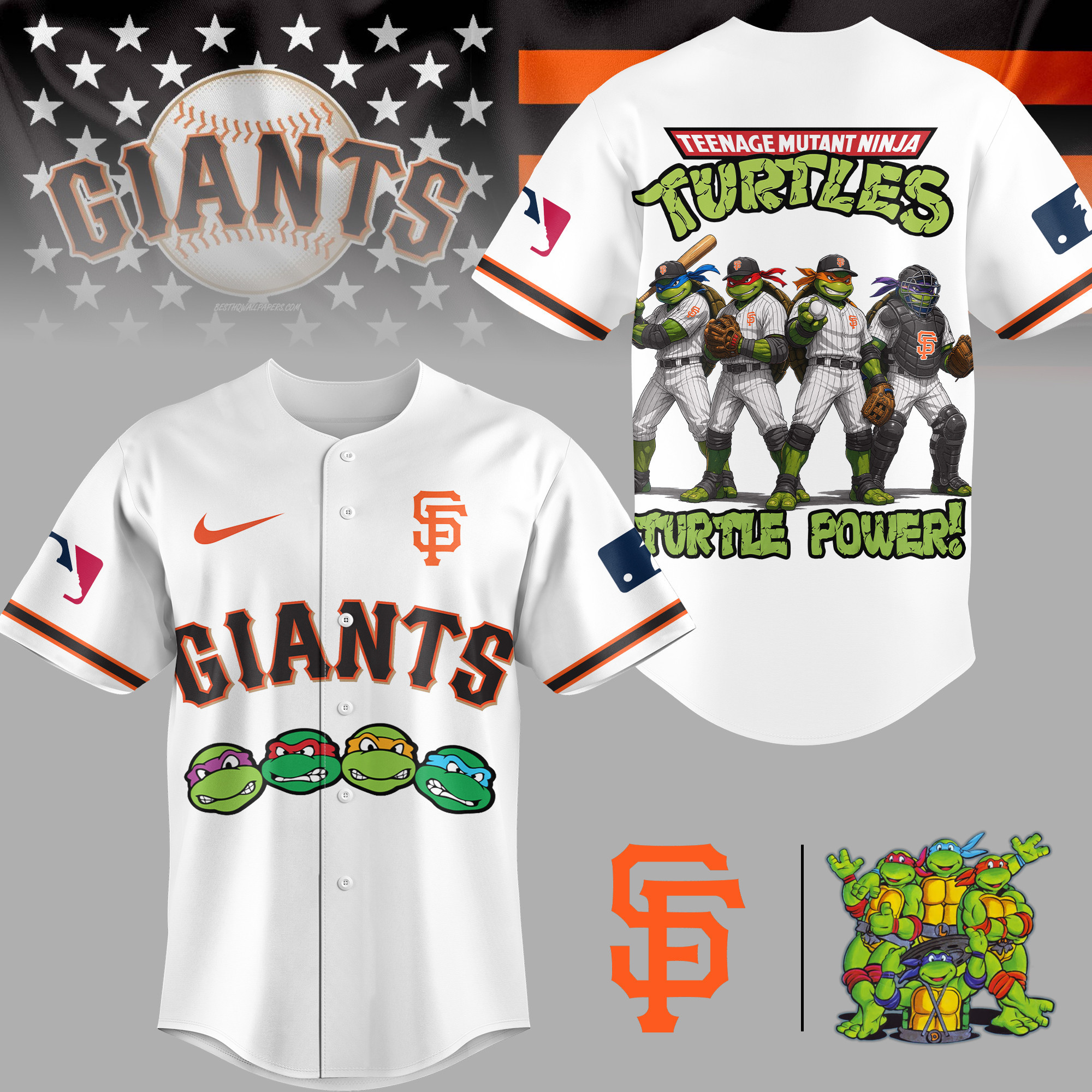 San Francisco Giants | Premium MLB Teenage Mutant Ninja Turtles Jersey TD