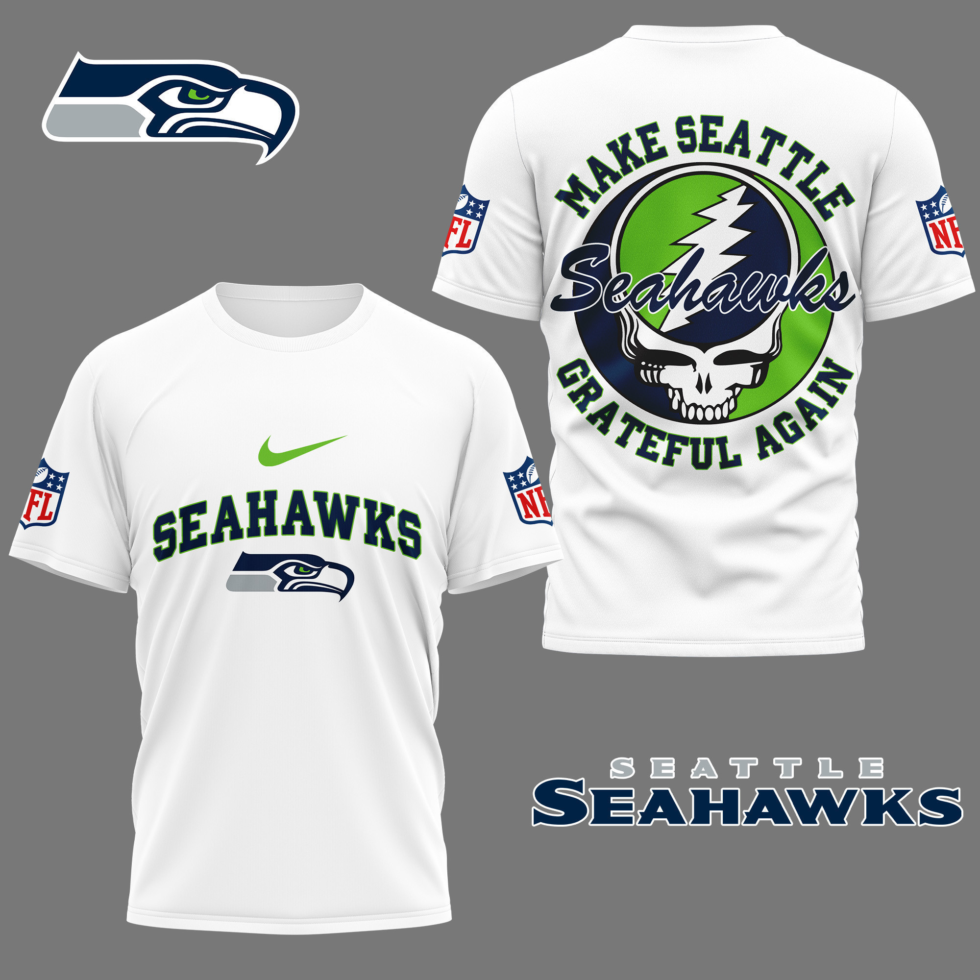 Seattle Seahawks | Premium NFL Grateful Game Day 3D Shirt NY