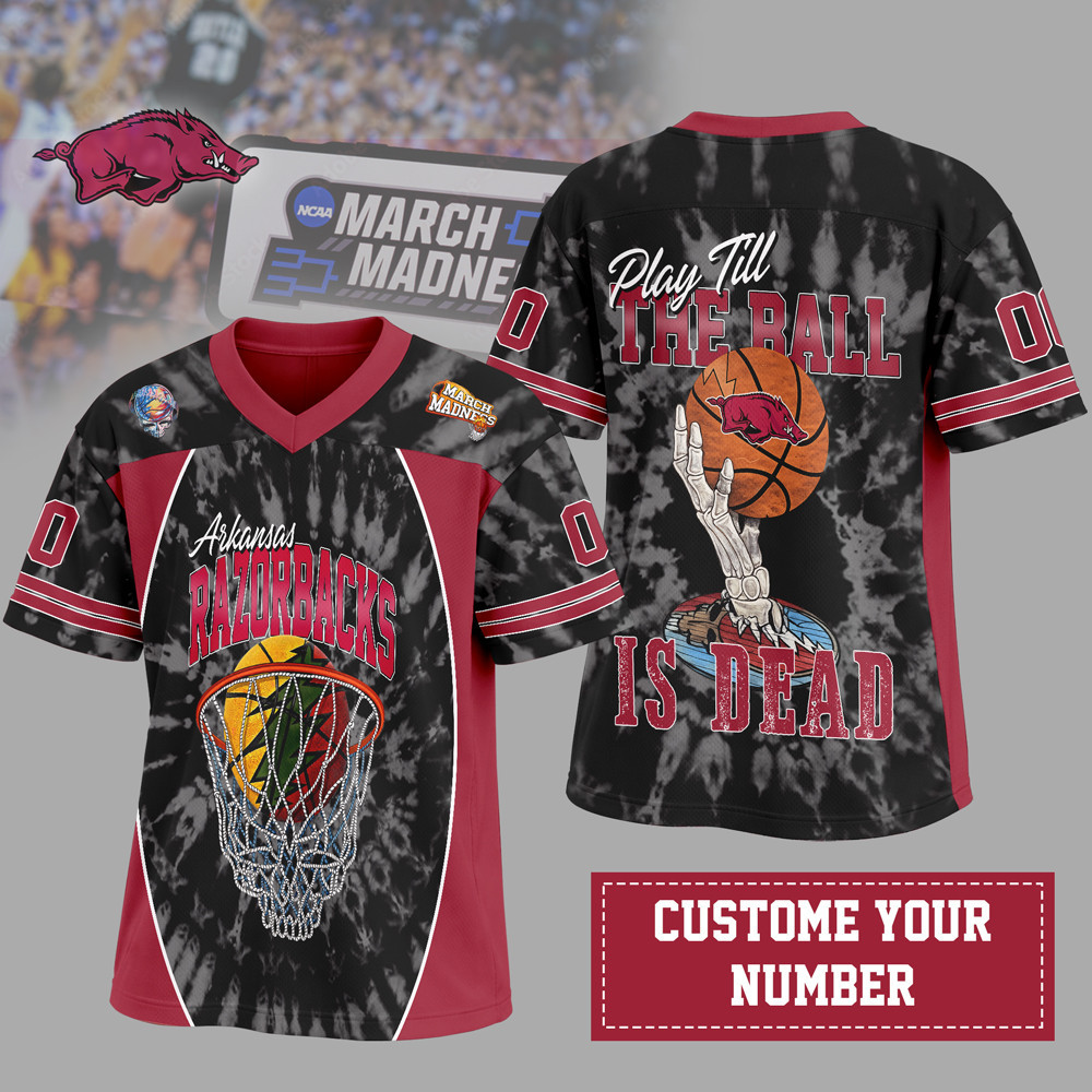Arkansas Razorbacks | Premium NCAA x Grateful Dead V-neck Baseball Jersey HY