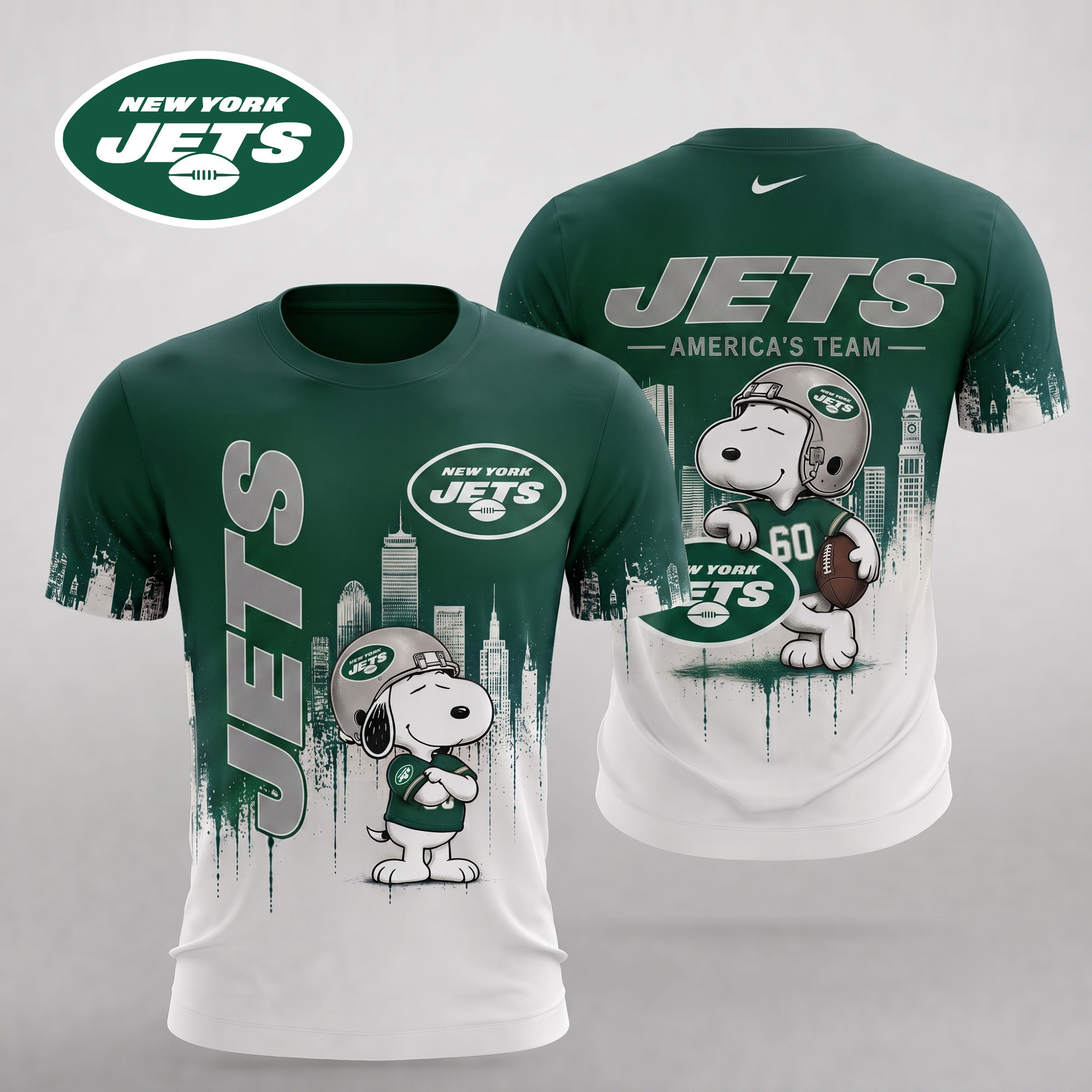 New York Jets | Premium NFL Gridiron Sunday Cartoon 3D Shirt NTH1