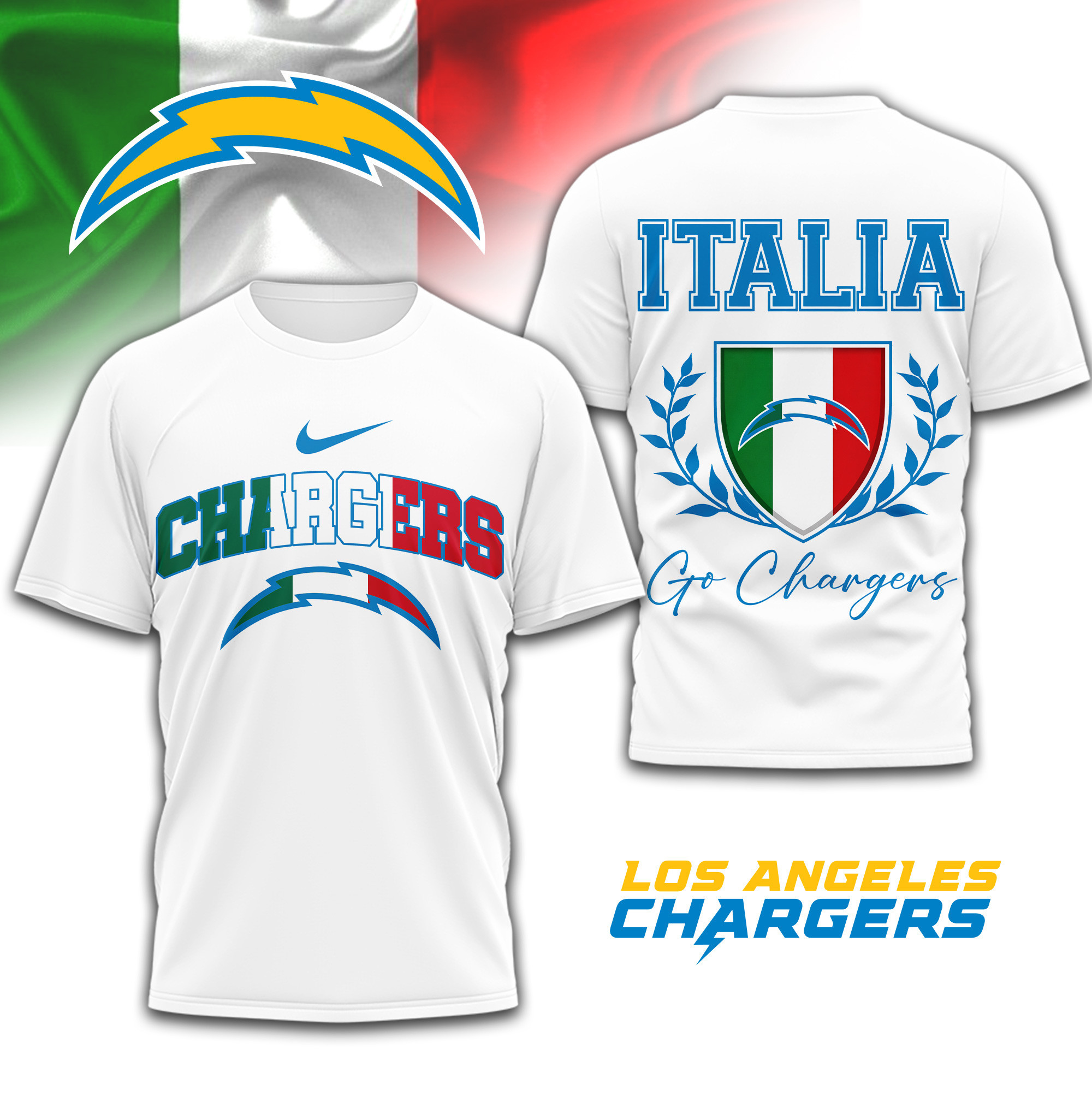 Los Angeles Chargers | PREMIUM NFL ITALIA 3D SHIRT TD090126