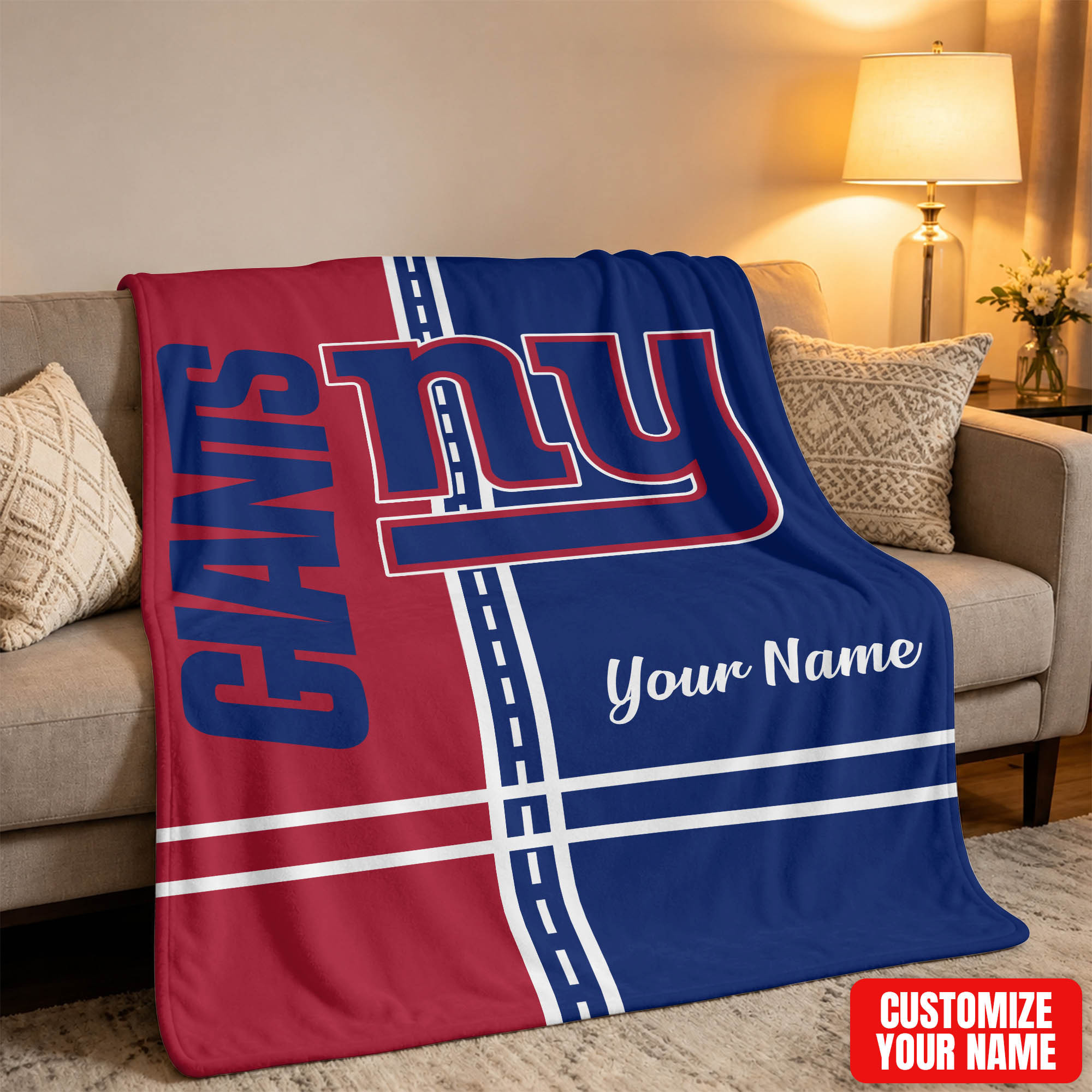 New York Giants | Premium NFL My Name My Game Personalized Blanket NTH1