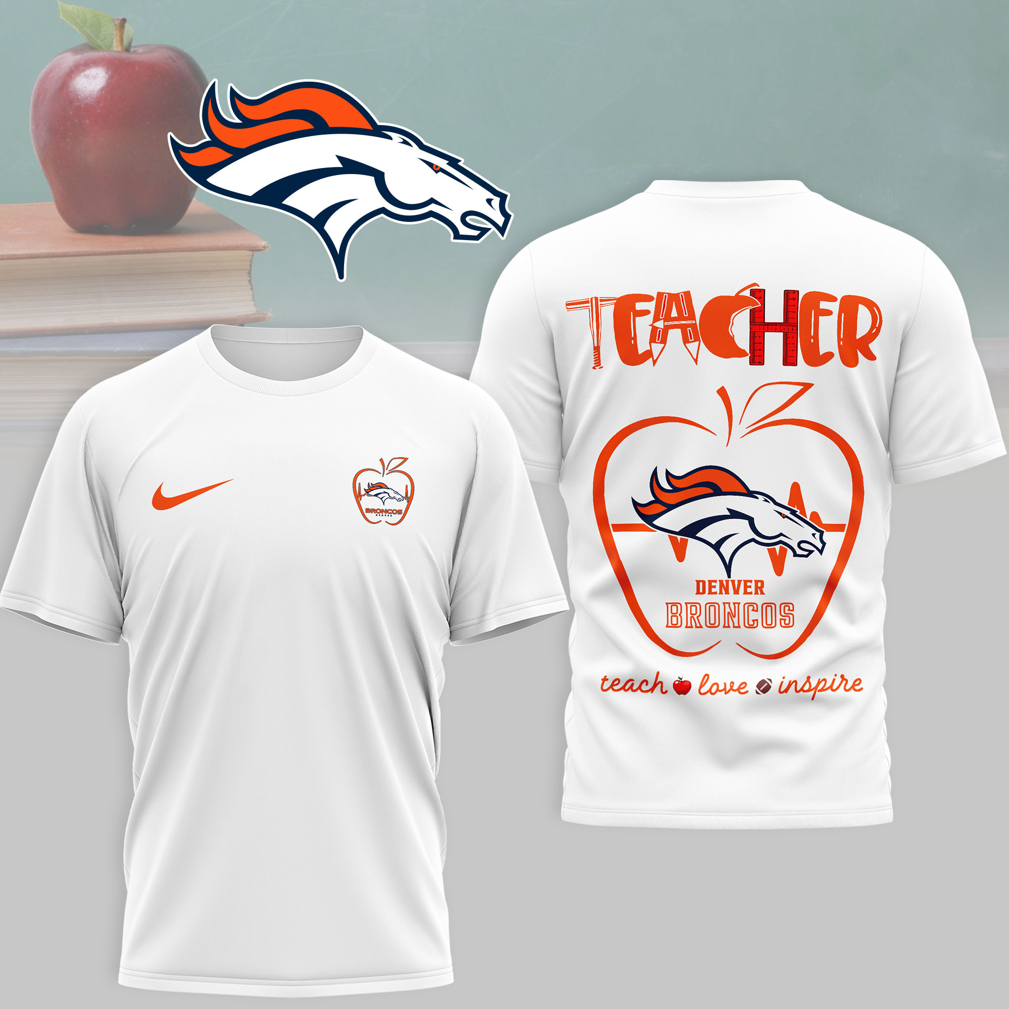 Denver Broncos | Premium NFL Teacher Game Day 3D Shirt NTH1