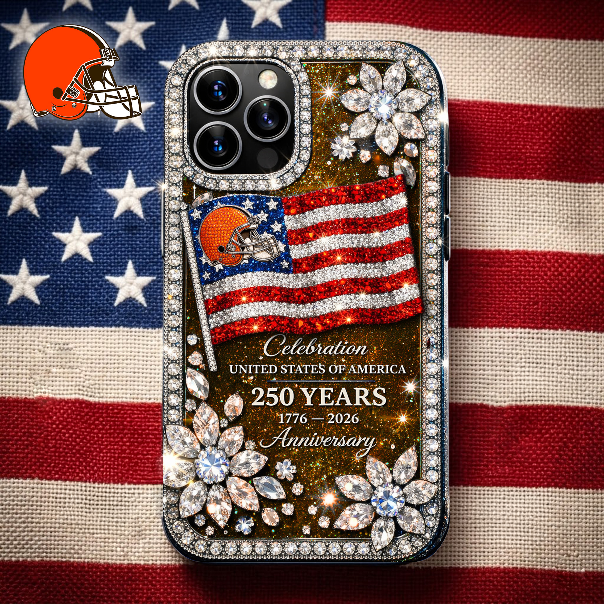 Cleveland Browns | Premium NFL Celebration United States Of America 250 Years Luxury Phone Case TD