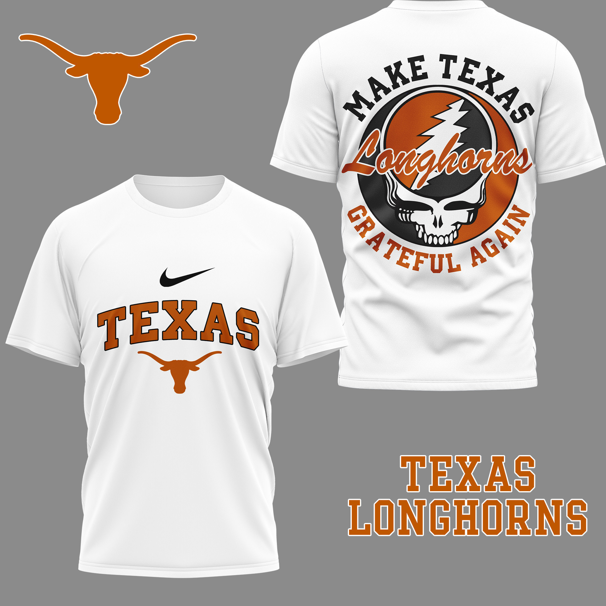Texas Longhorns | Premium NCAA Grateful Game Day 3D Shirt NY