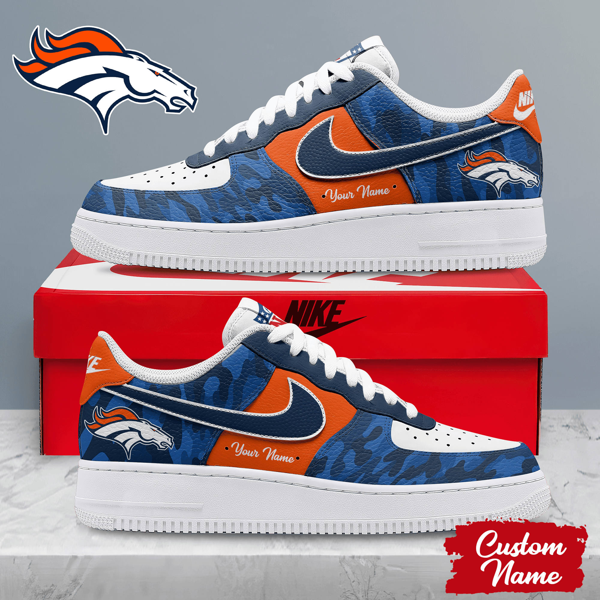Denver Broncos | Premium NFL End Zone Energy AF1 Shoes NTH1