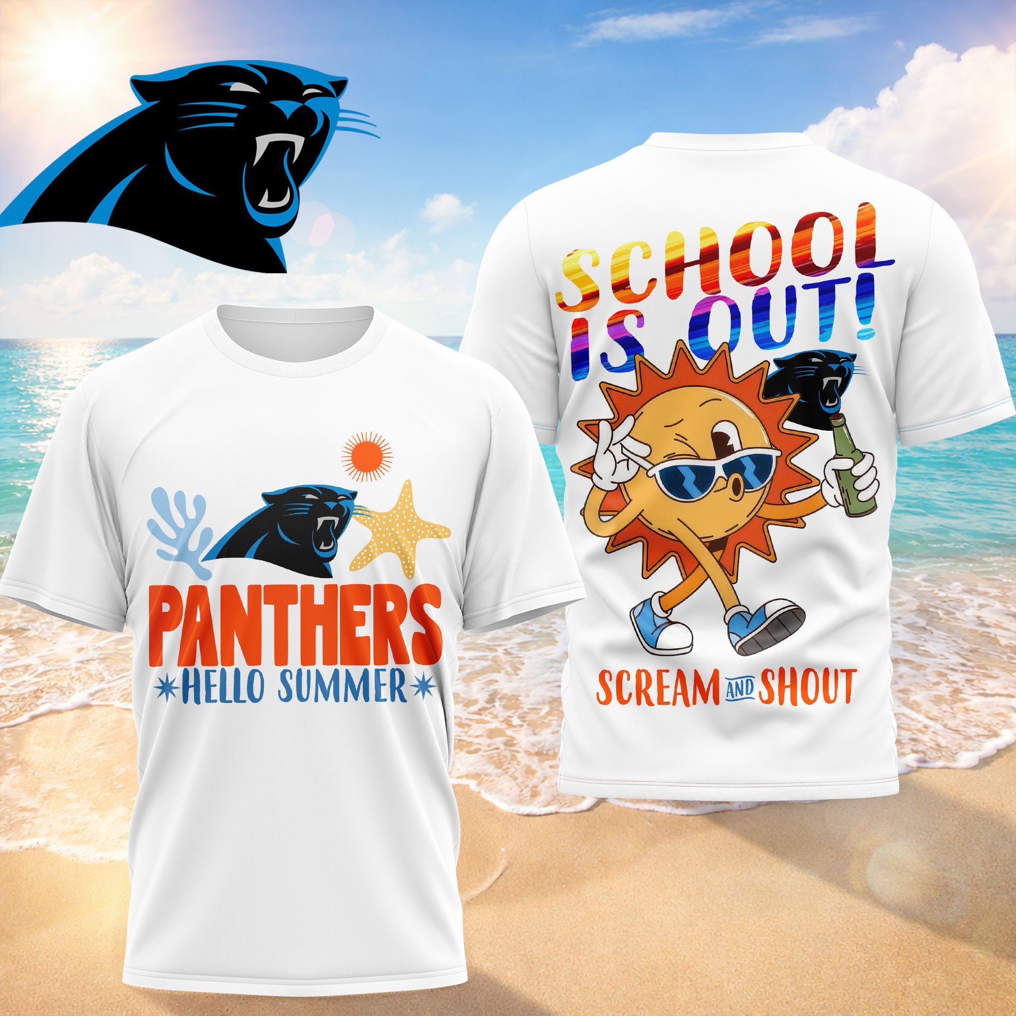 Carolina Panthers | Premium NFL Hello Summer 3D T-Shirt HY