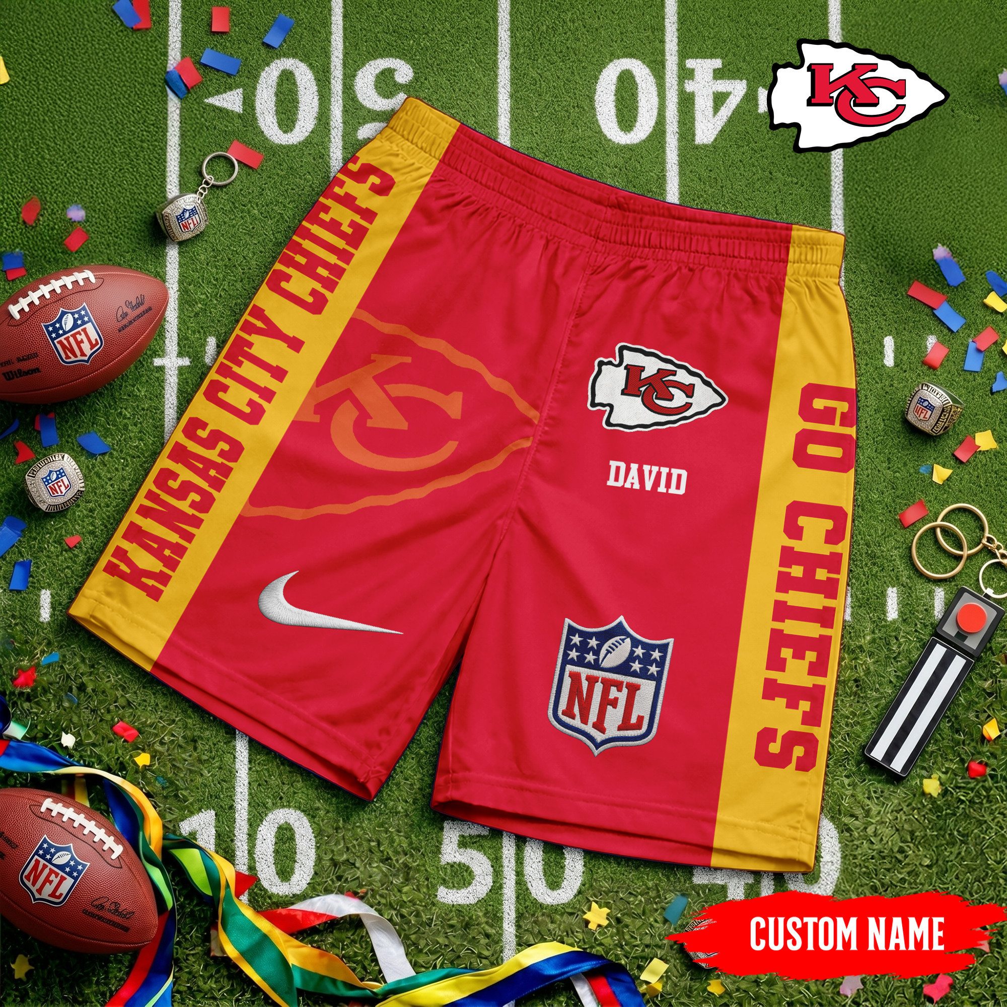 Kansas City Chiefs | Premium NFL Game Day Personalized Shorts TD