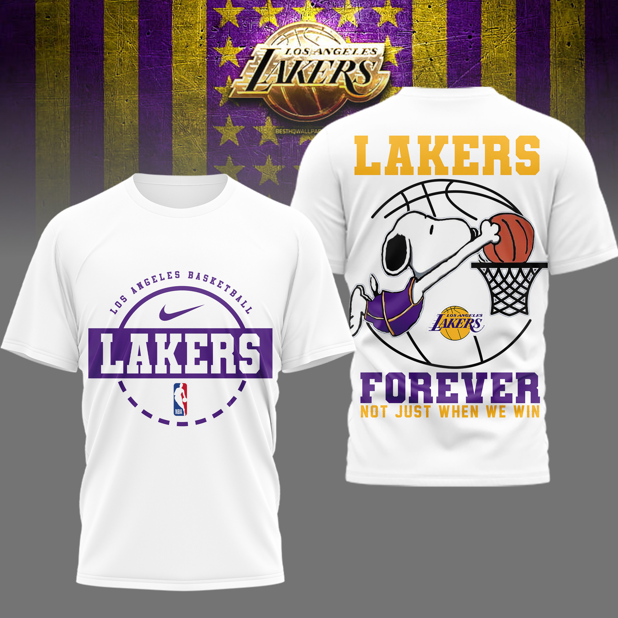 Los Angeles Lakers | Premium NBA Snoopy Forever Loyal 3D Shirt TD