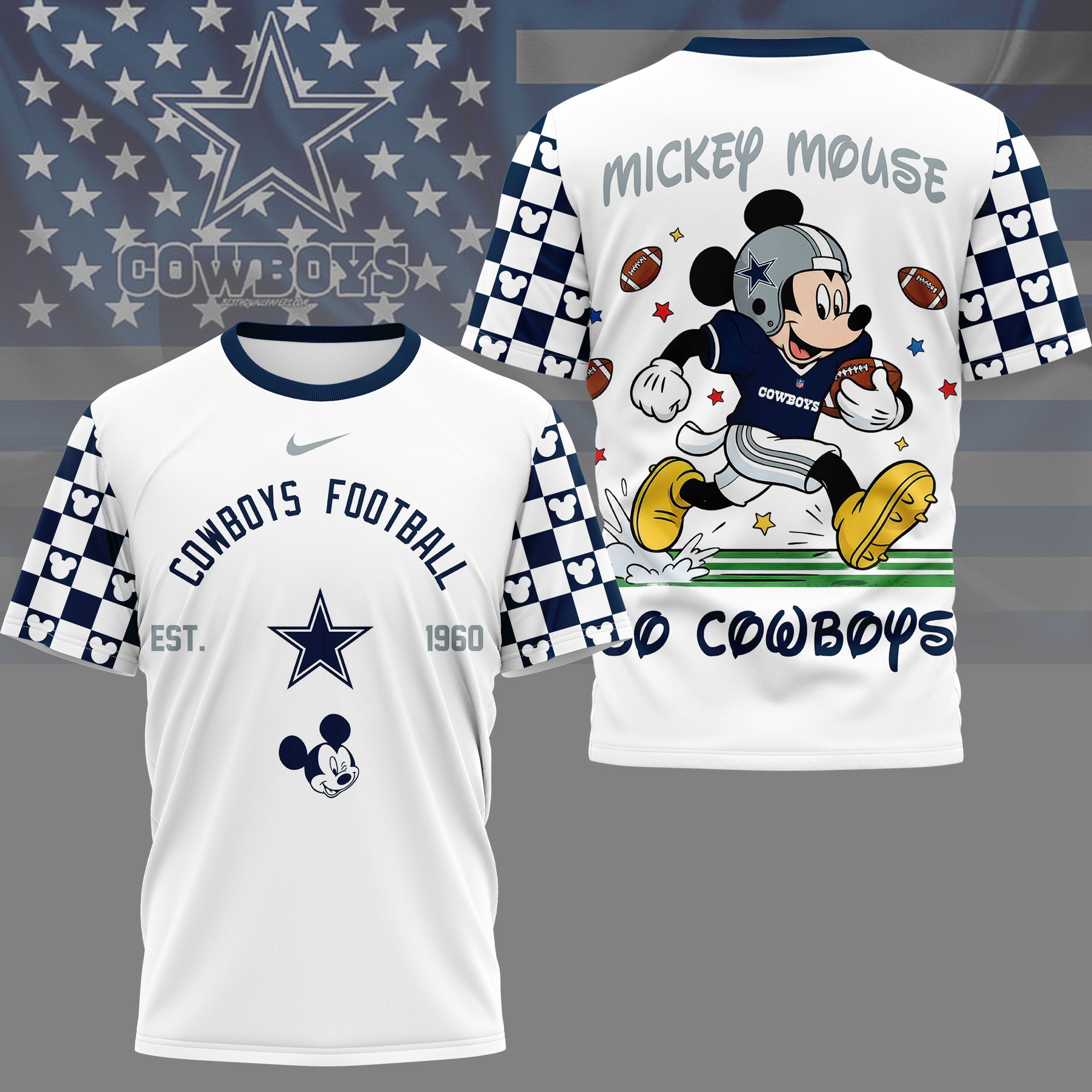 Dallas Cowboys | Premium NFL Mickey Football 3D Shirt NY