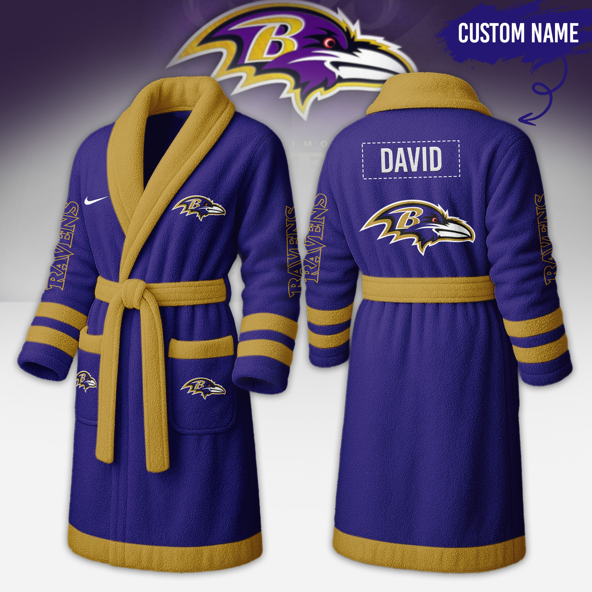 Baltimore Ravens | Premium NFL Fleece Bathrobe TD