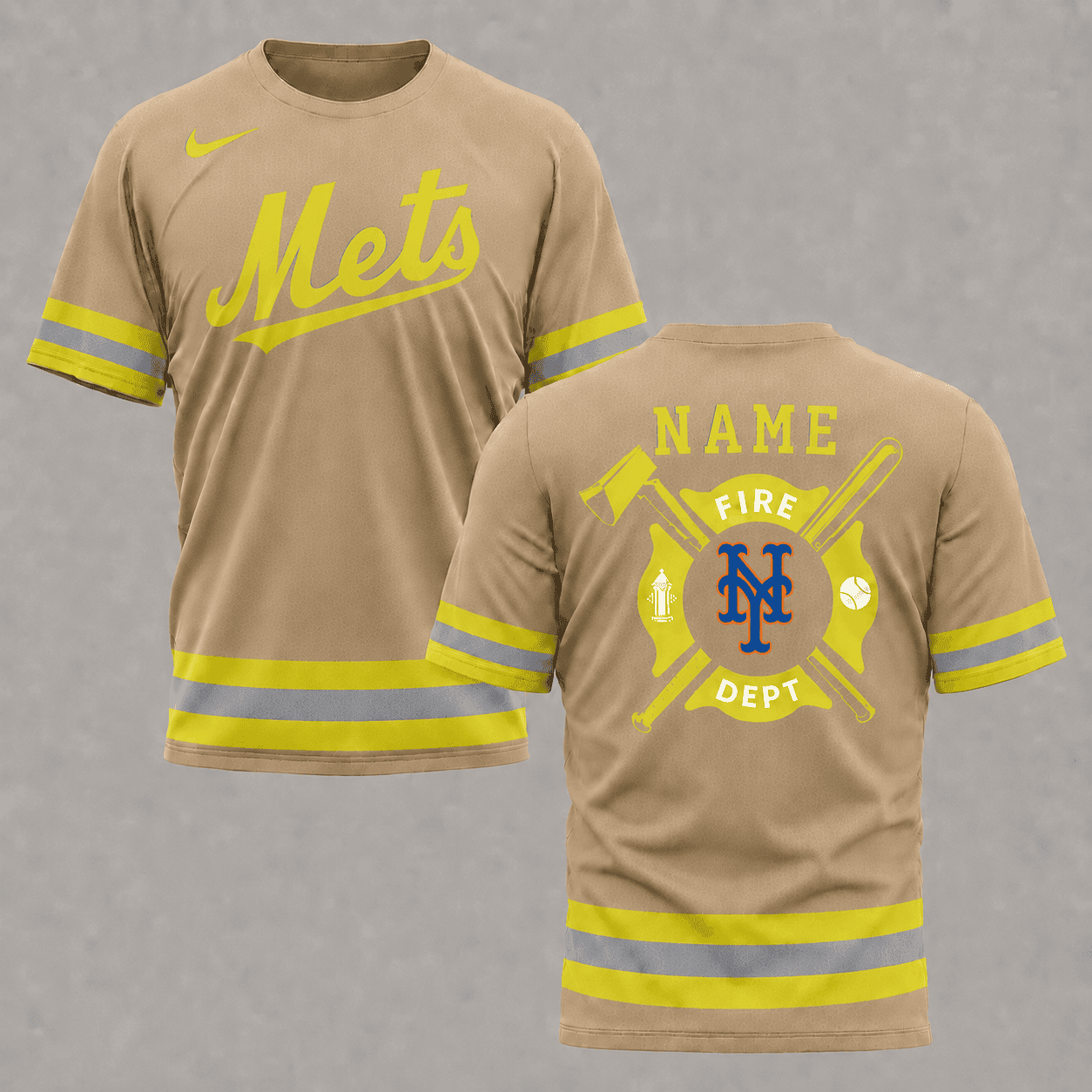 New York Mets | MLB x Personalized Firefighters Hi-vis 3D Shirt