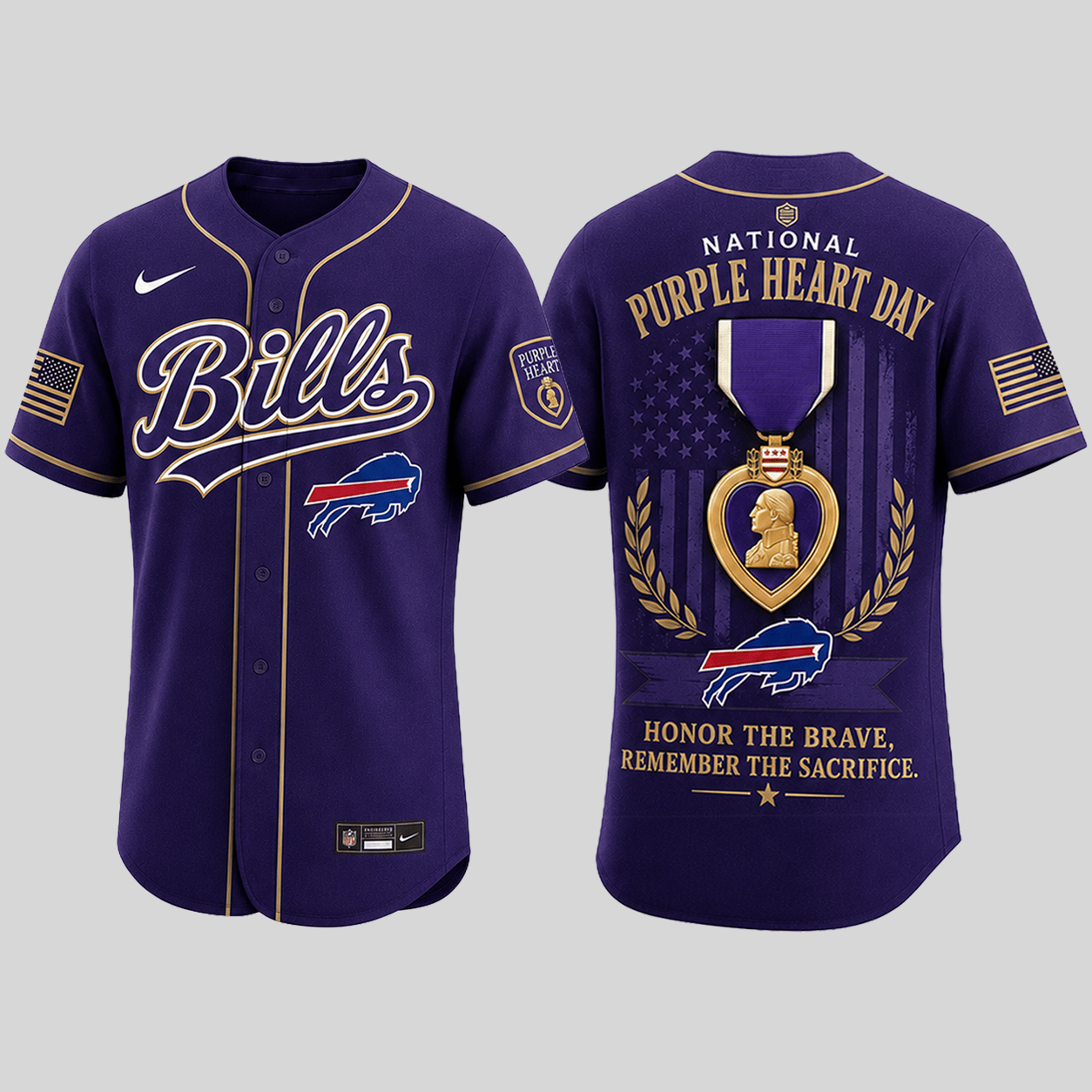 Buffalo Bills | Premium NFL Purple Heart Day Jersey Shirt TD