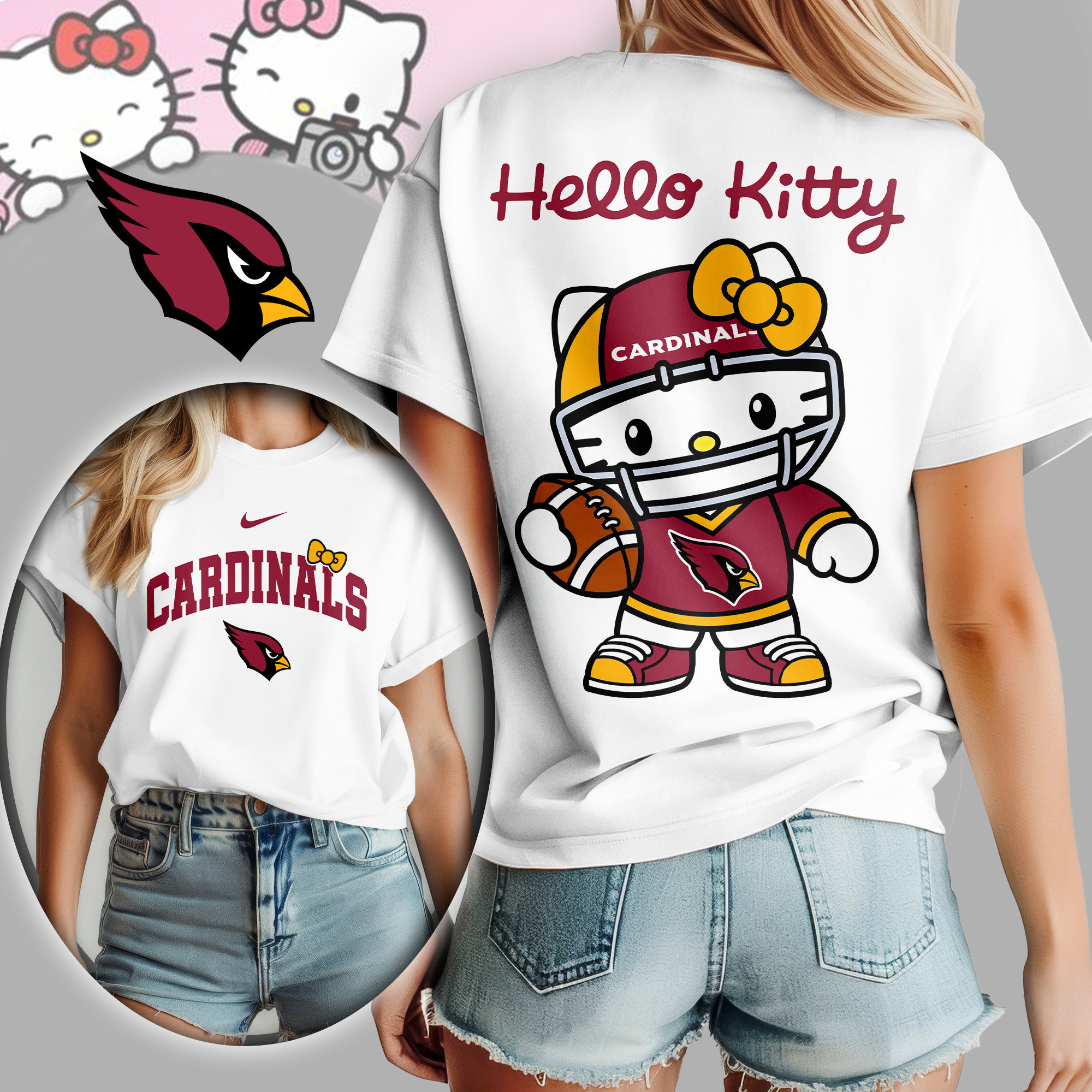 Arizona Cardinals | Premium NFL Hello Kitty Women's Shirt TD