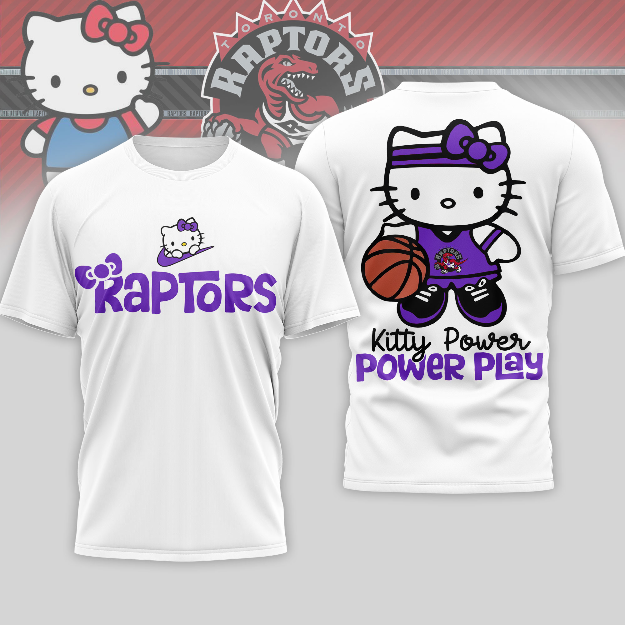 Toronto Raptors | Premium NBA Hello Kitty Power Play 3D Shirt NP