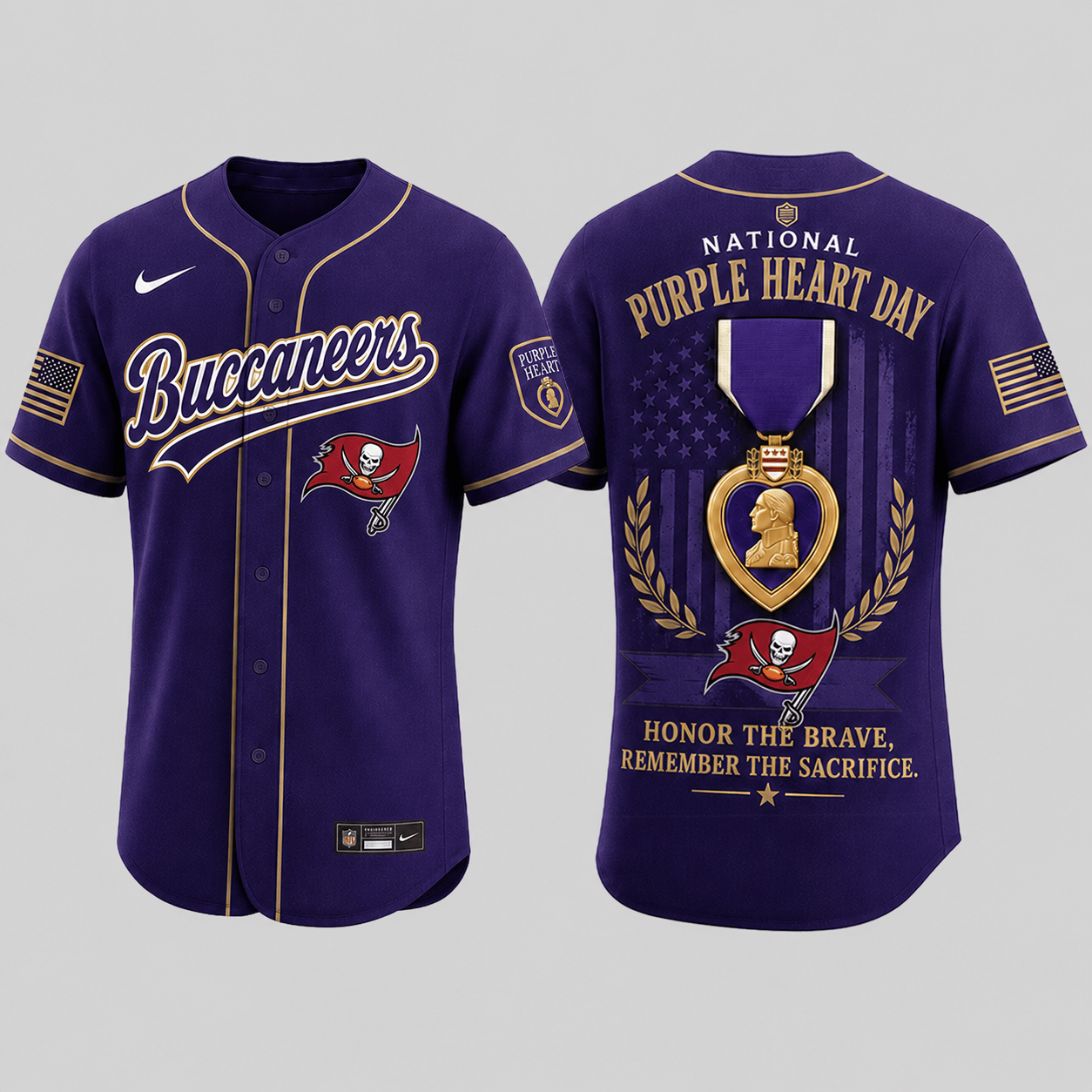 Tampa Bay Buccaneers | Premium NFL Purple Heart Day Jersey Shirt TD
