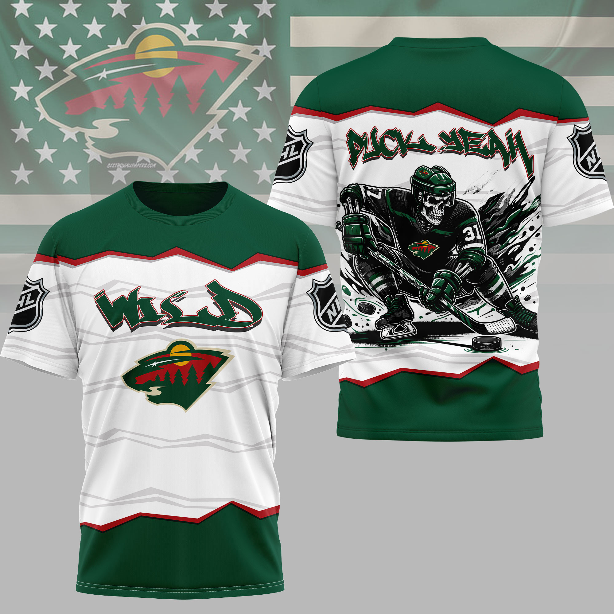 Minnesota Wild | Premium NHL Puck Yeah 3D Shirt HY