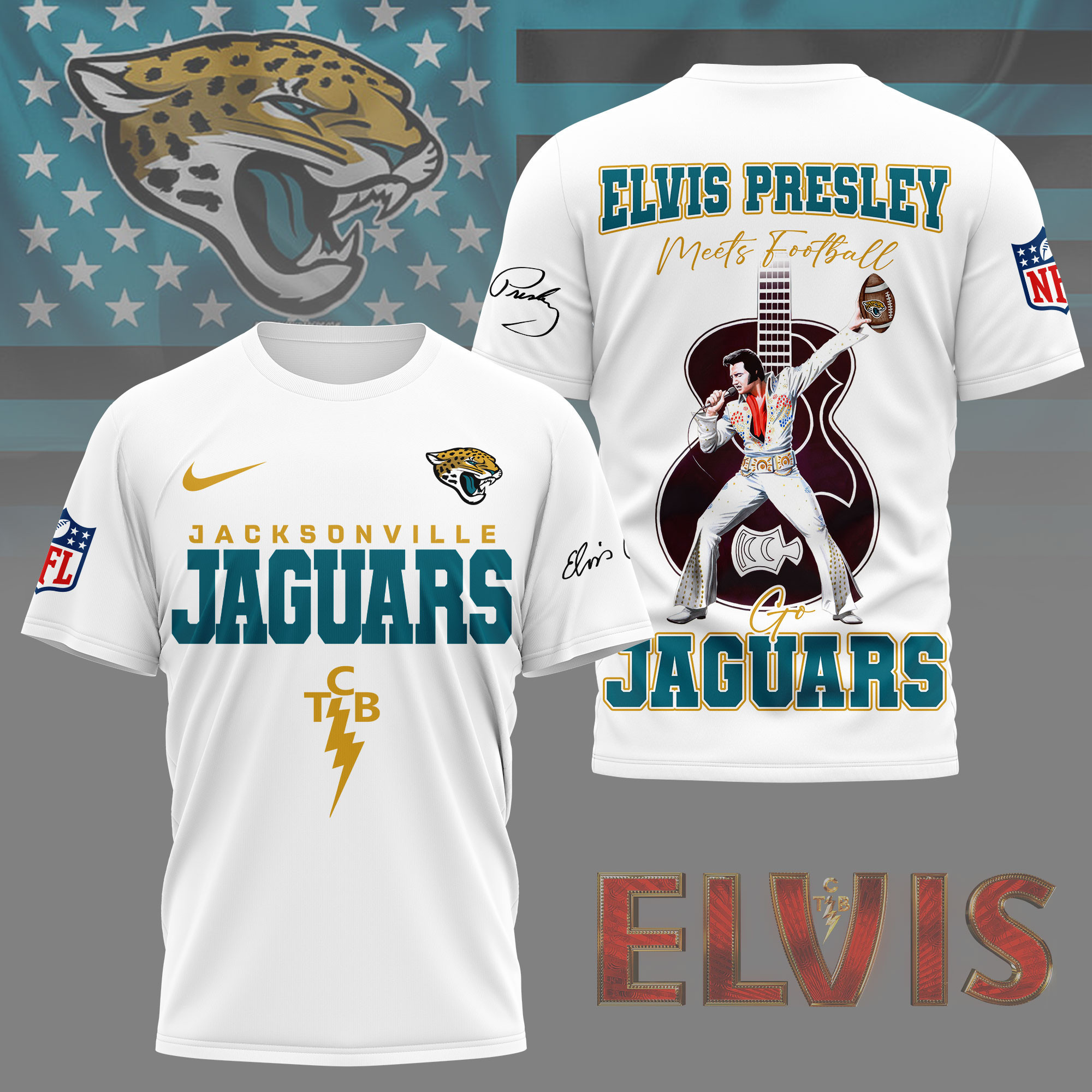 Jacksonville Jaguars | Premium NFL Elvis Presley Fan 3D Shirt NY