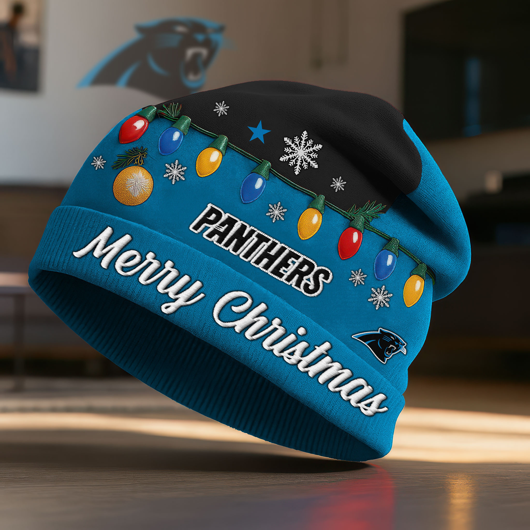Carolina Panthers | Premium NFL Christmas Beanie Hat NY