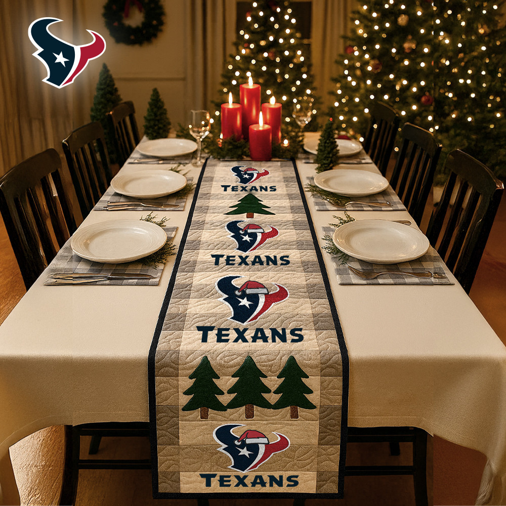 Houston Texans | Premium NFL Quilted Christmas Table Runner HI