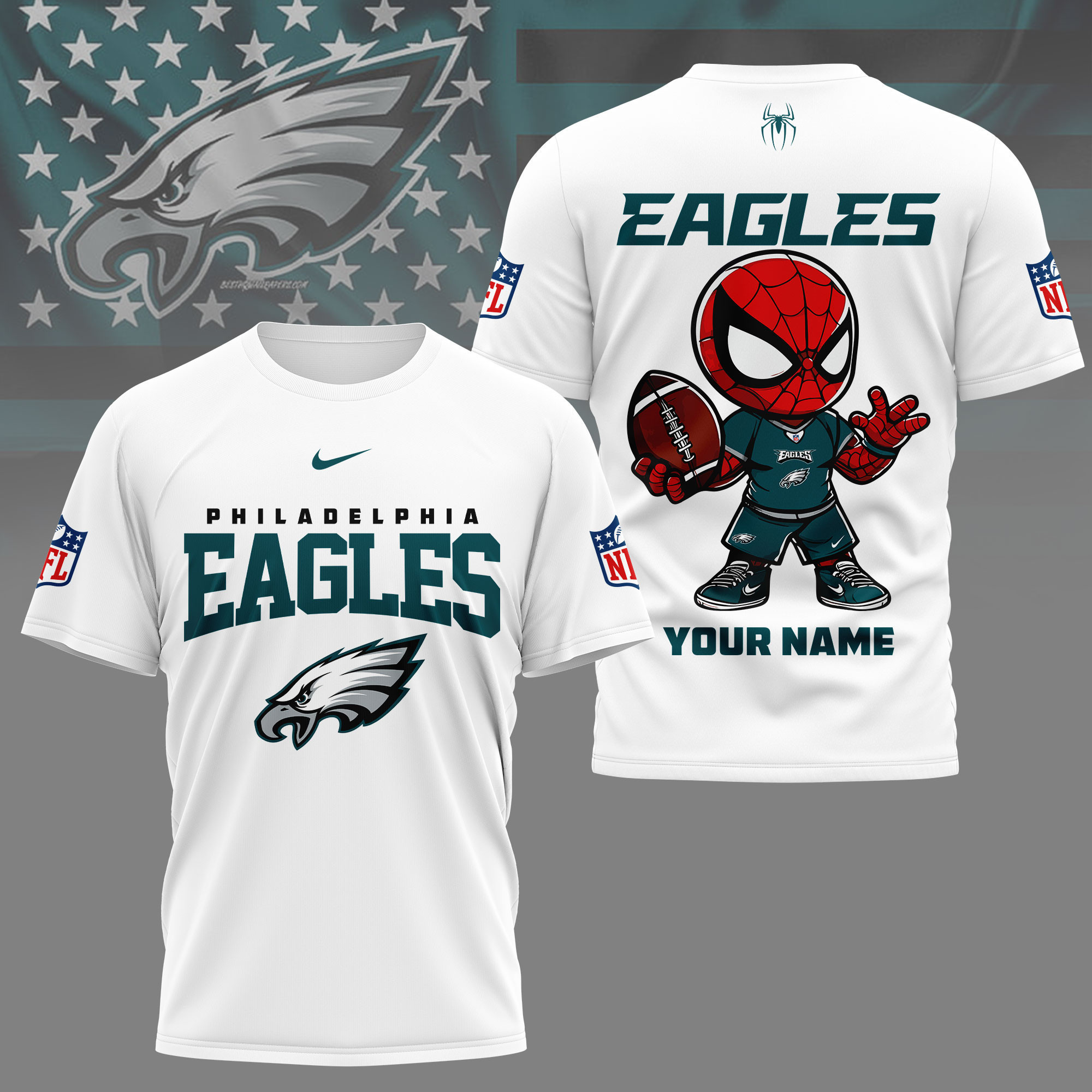 Philadelphia Eagles | Premium NFL Spider Hero Custom 3D Shirt NY