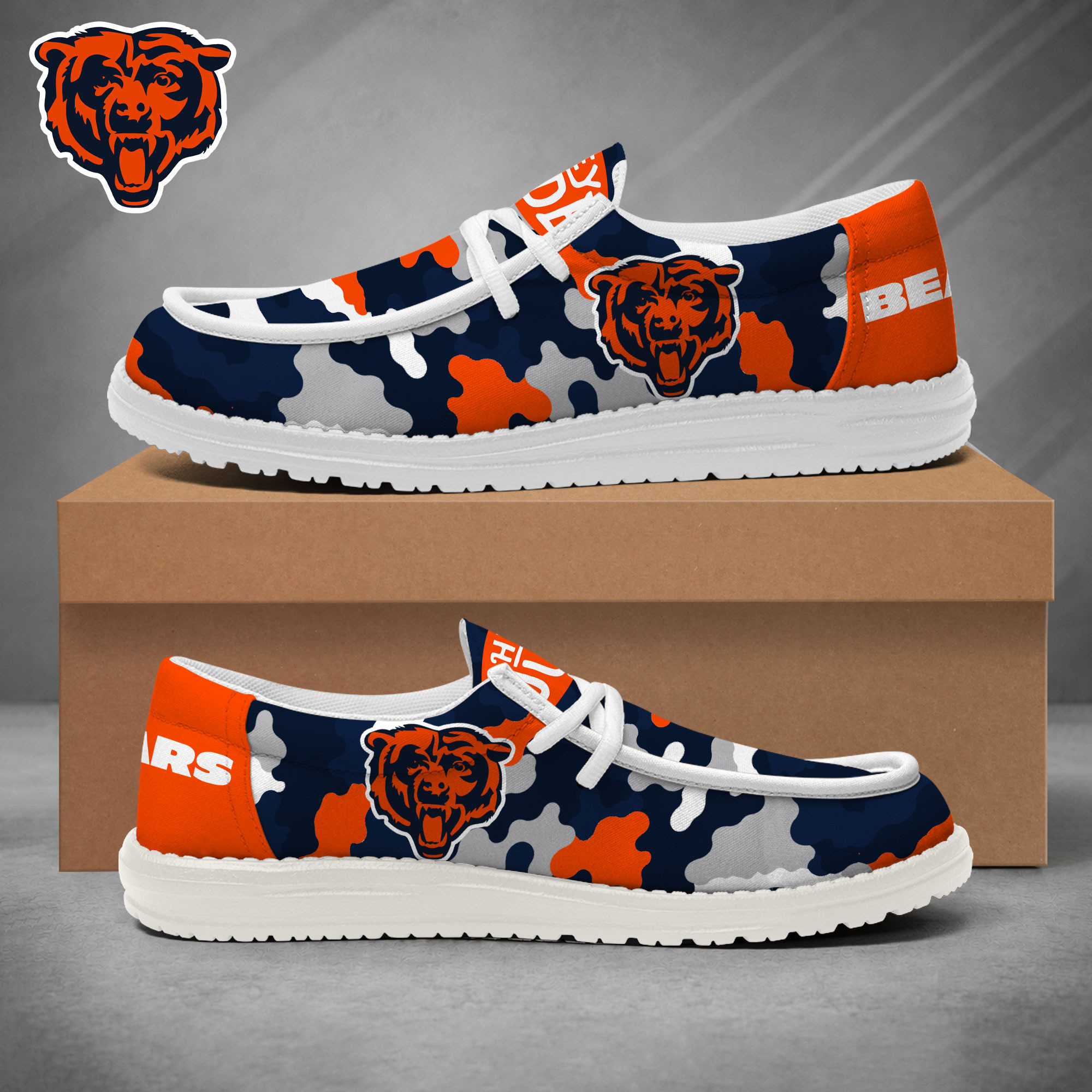 Chicago Bears | Premium NFL Game Day Camo Loafer Shoes NY