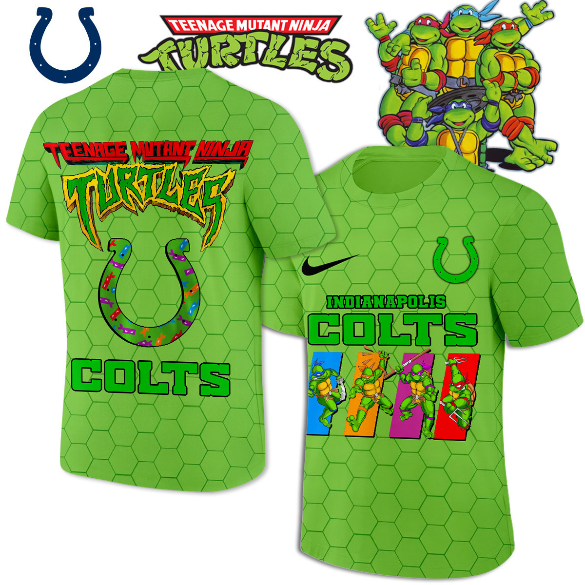 Indianapolis Colts | Premium NFL x Teenage Mutant Ninja Turtles 3D Shirt HI