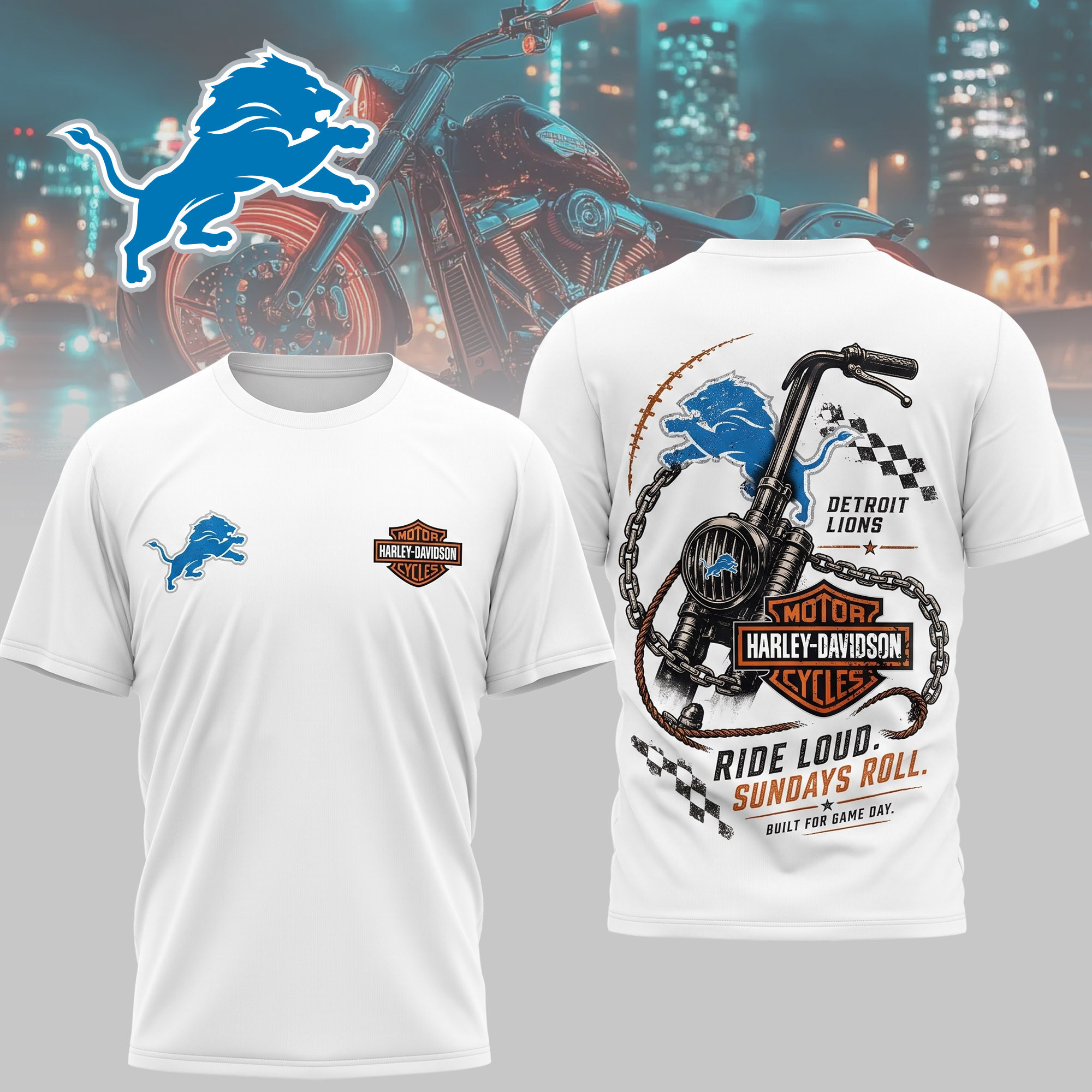 Detroit Lions | Premium NFL Ride & Football Team 3D Shirt NTH1