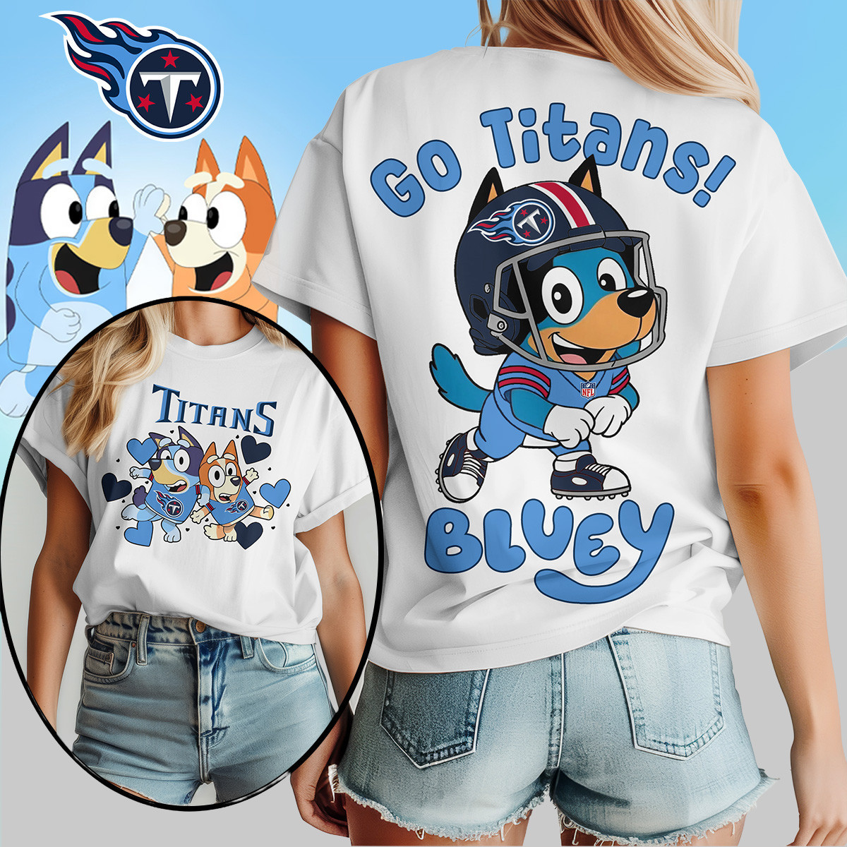 Tennessee Titans | Premium NFL Bluey Women's Shirt TD