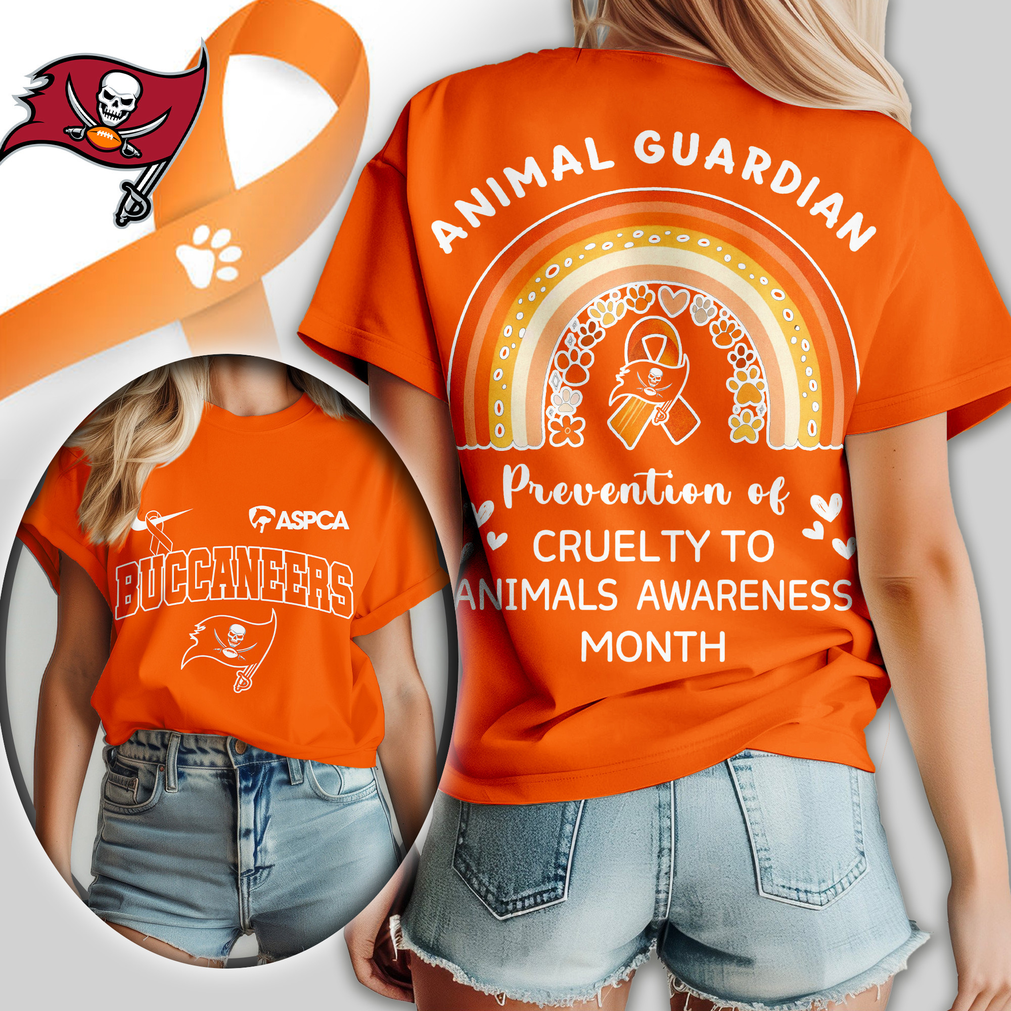 Tampa Bay Buccaneers | Premium NFL Animal Guardian Women Shirt TD