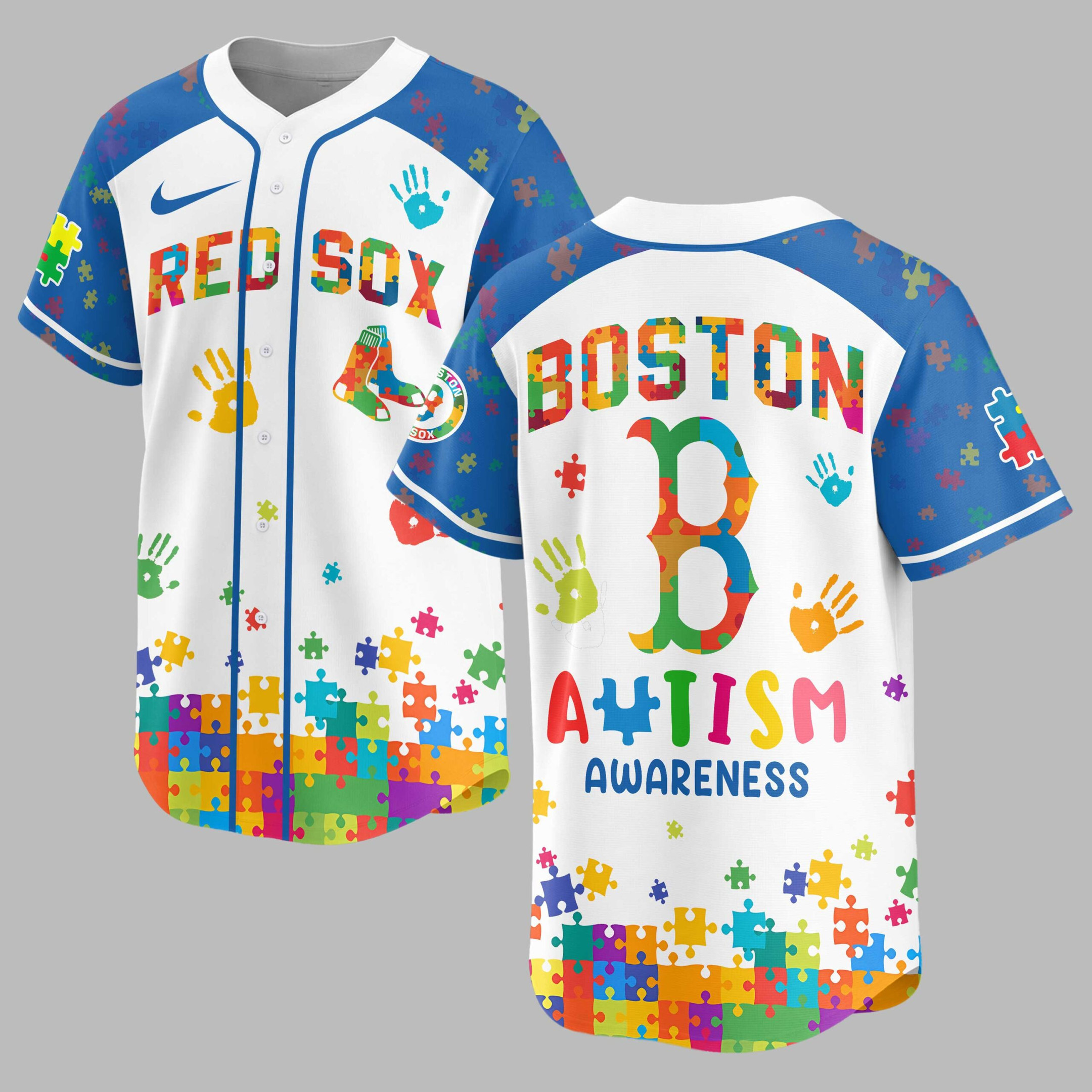 Boston Red Sox | MLB x Autism Awareness Puzzle Premium Jersey