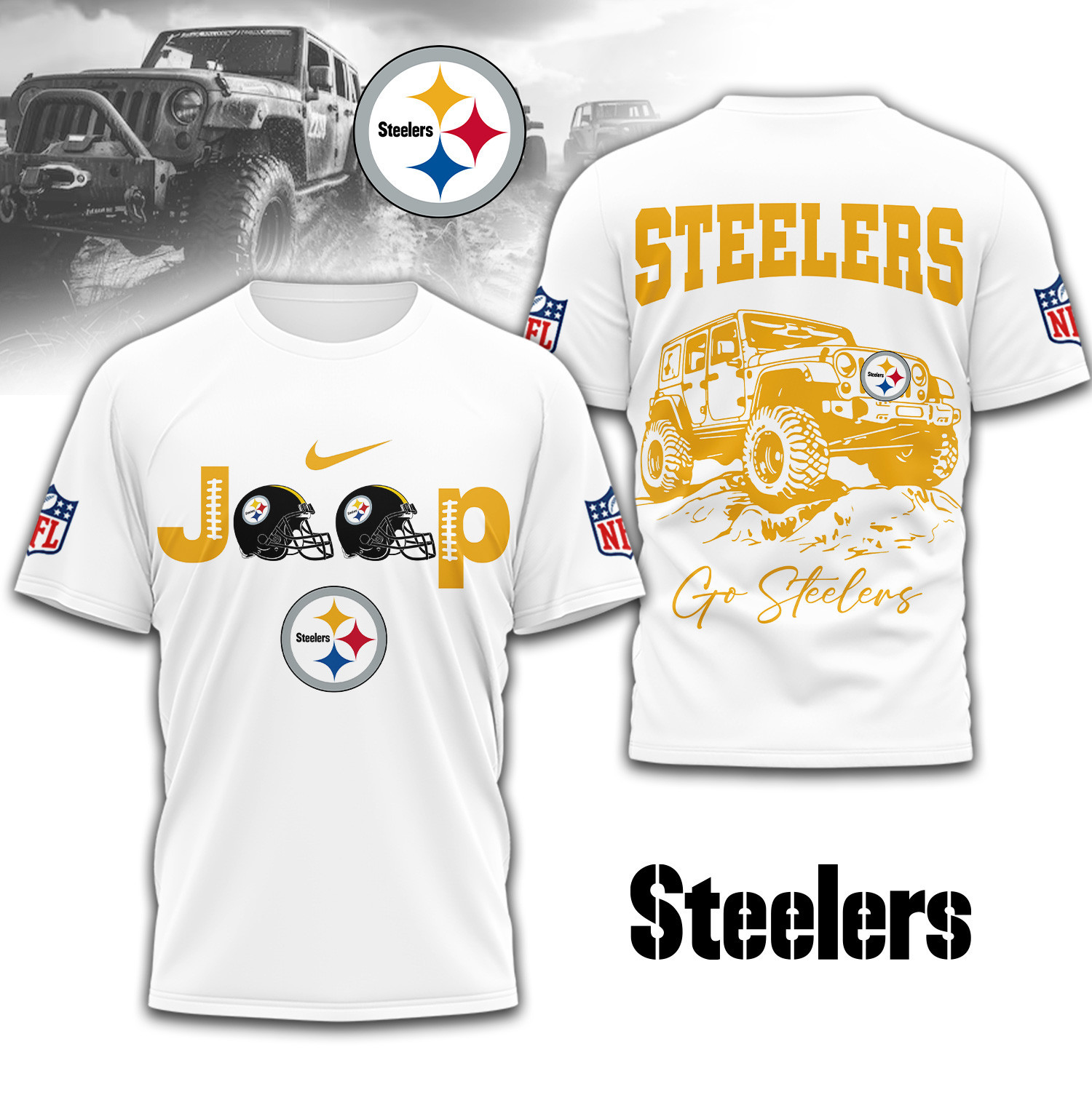 Pittsburgh Steelers | Premium NFL Jeep 3D Shirt TD