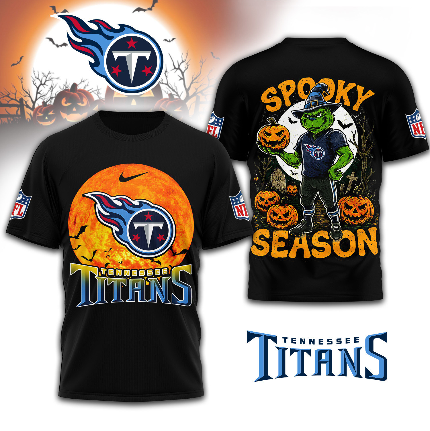 Tennessee Titans | Premium NFL Spooky Season 3D Shirt TD
