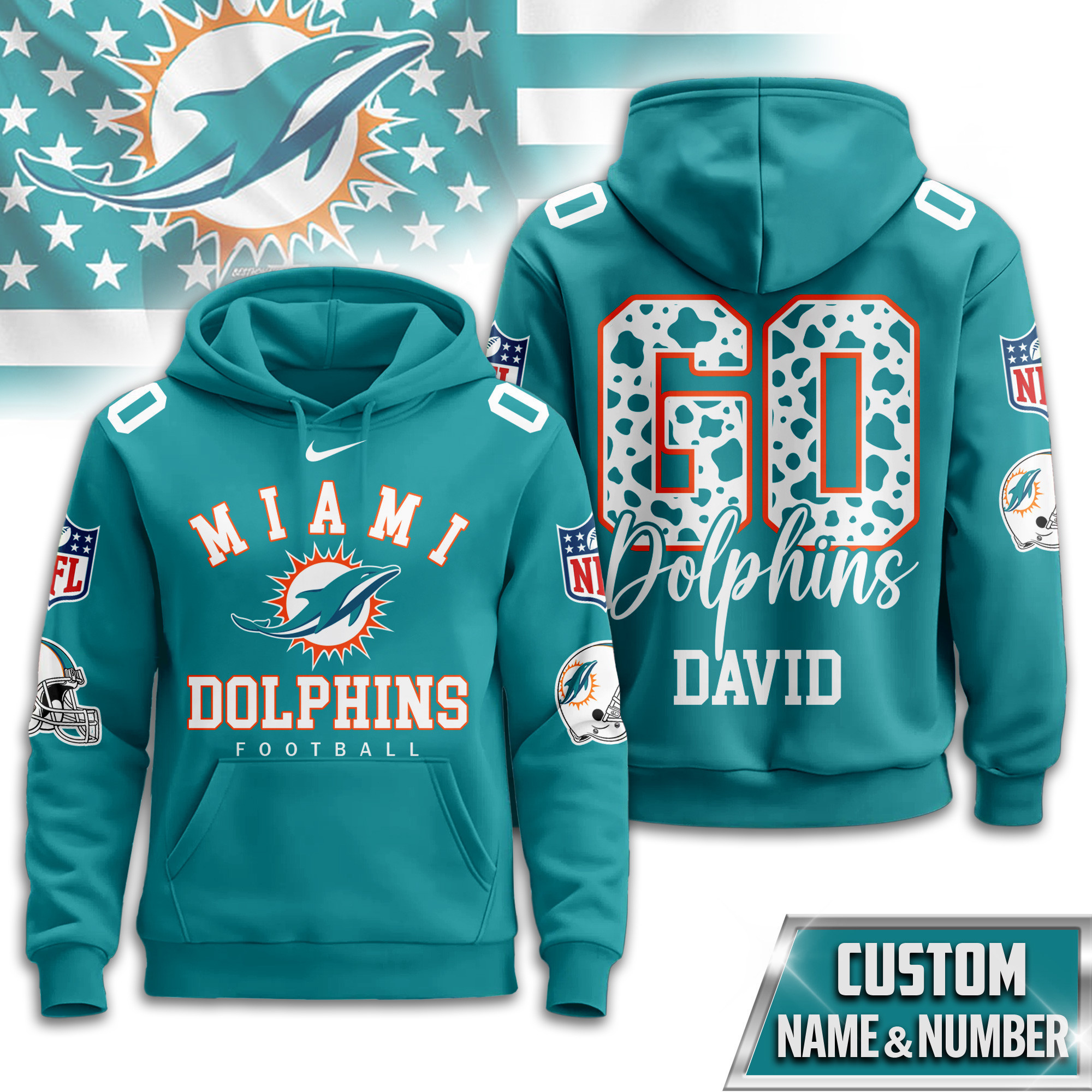 Miami Dolphins | Premium NFL Custom Game Day Hoodie TD