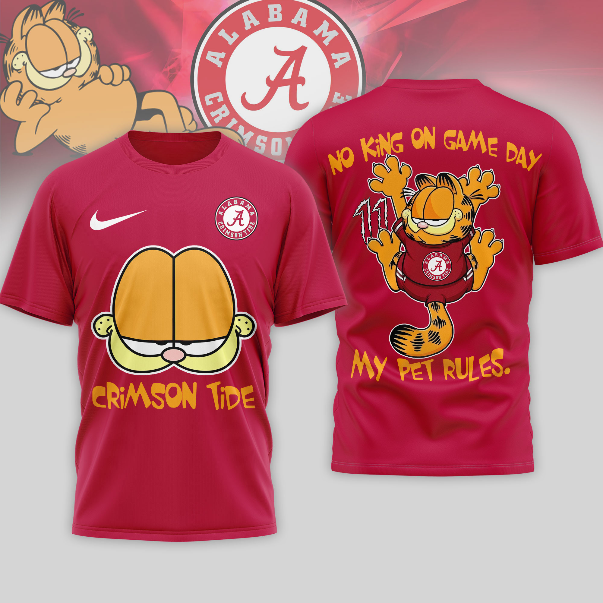 Alabama Crimson Tide | Premium NCAA No King On Game Day 3D Shirt NTH1