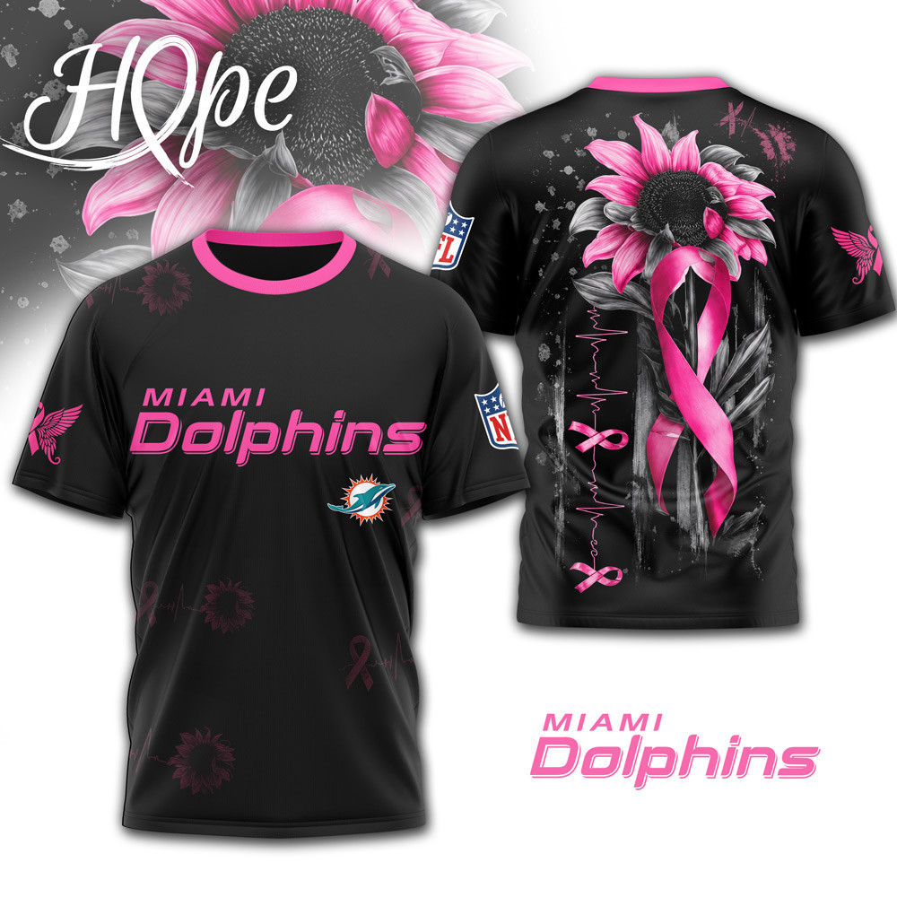 Miami Dolphins | Premium NFL Hope Pink Ribbon 3D Shirt NTH1