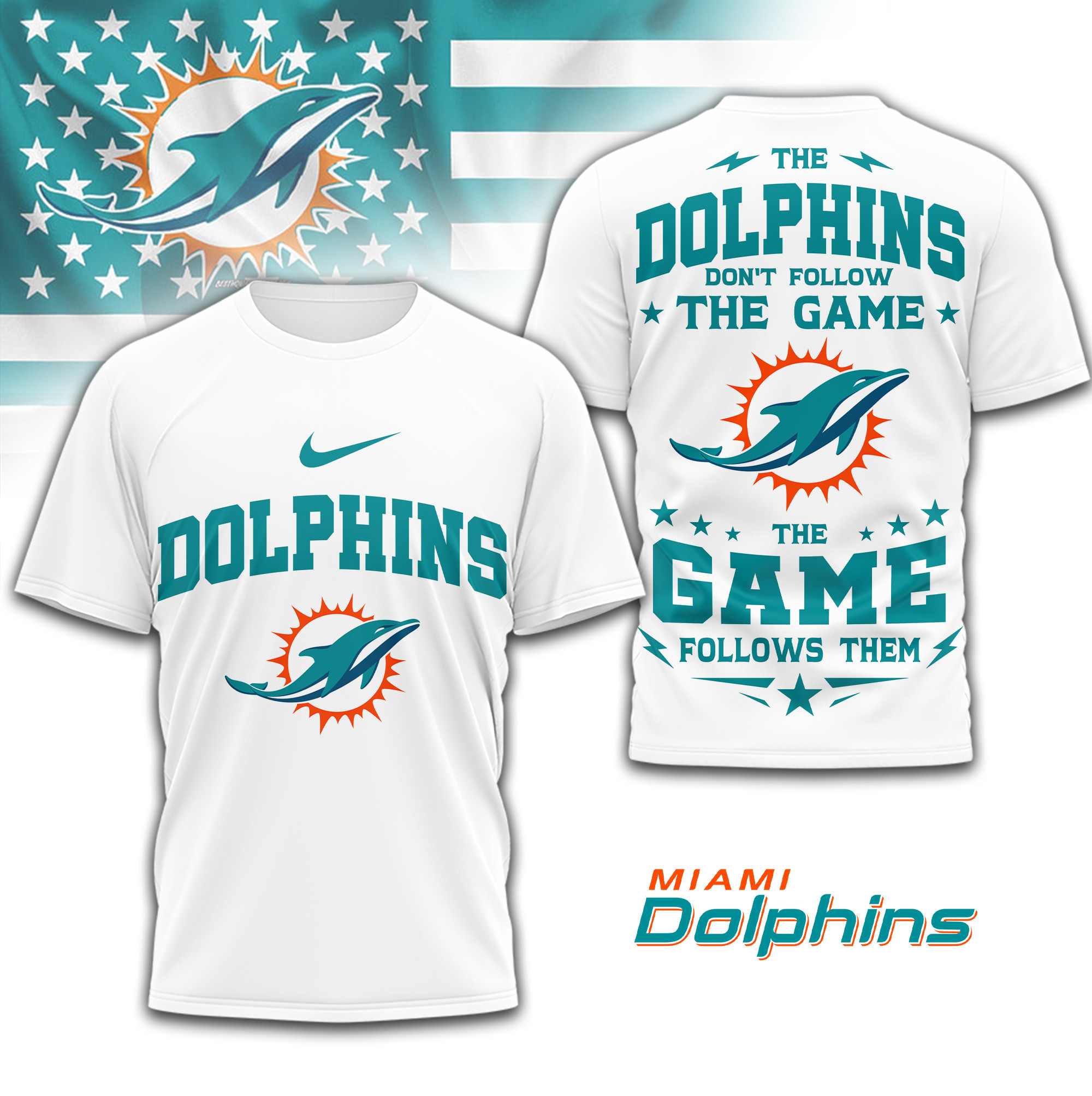 Miami Dolphins | Premium NFL Rule The Field 3D Shirt TD