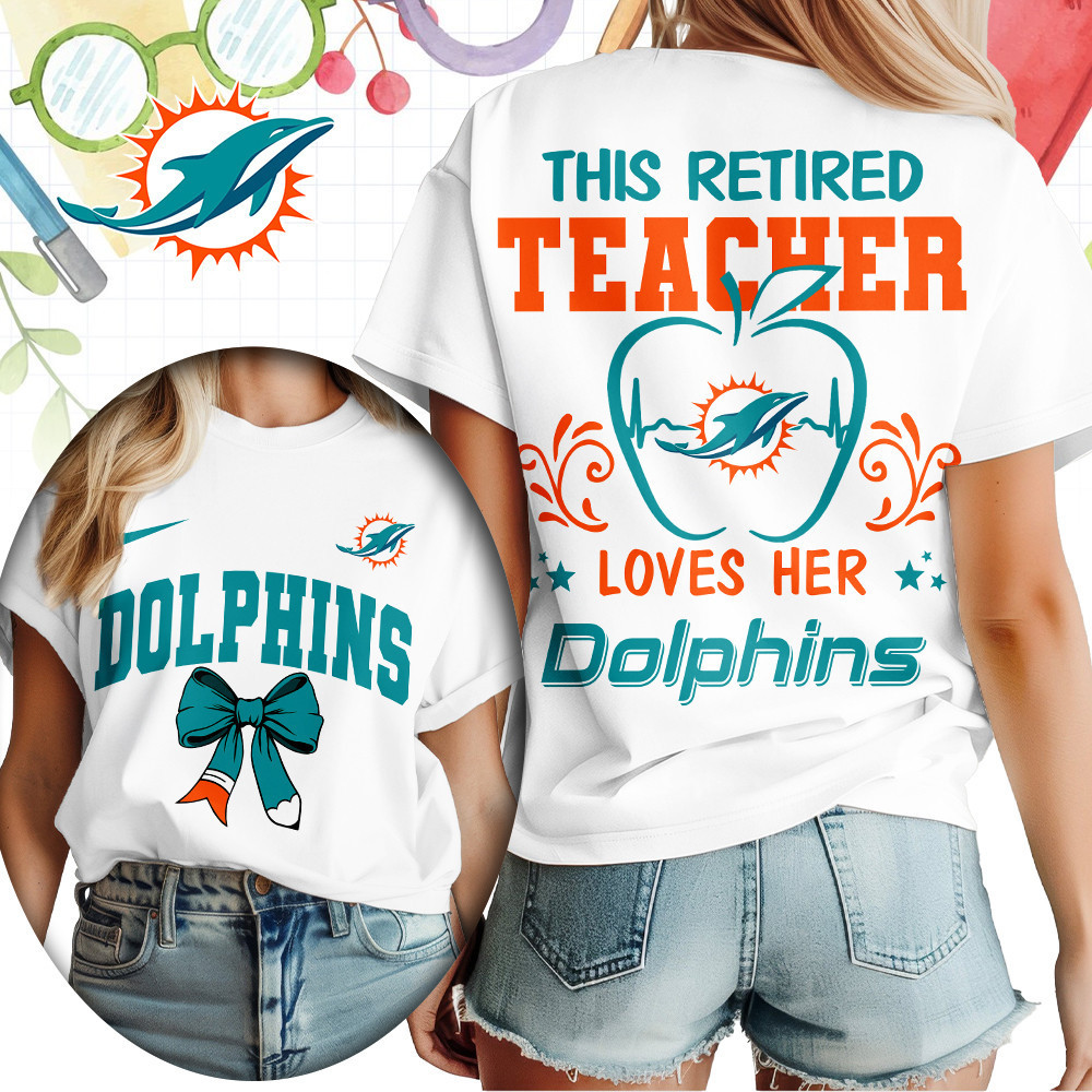 Miami Dolphins | Premium NFL Retired Teacher Women T-Shirt TD