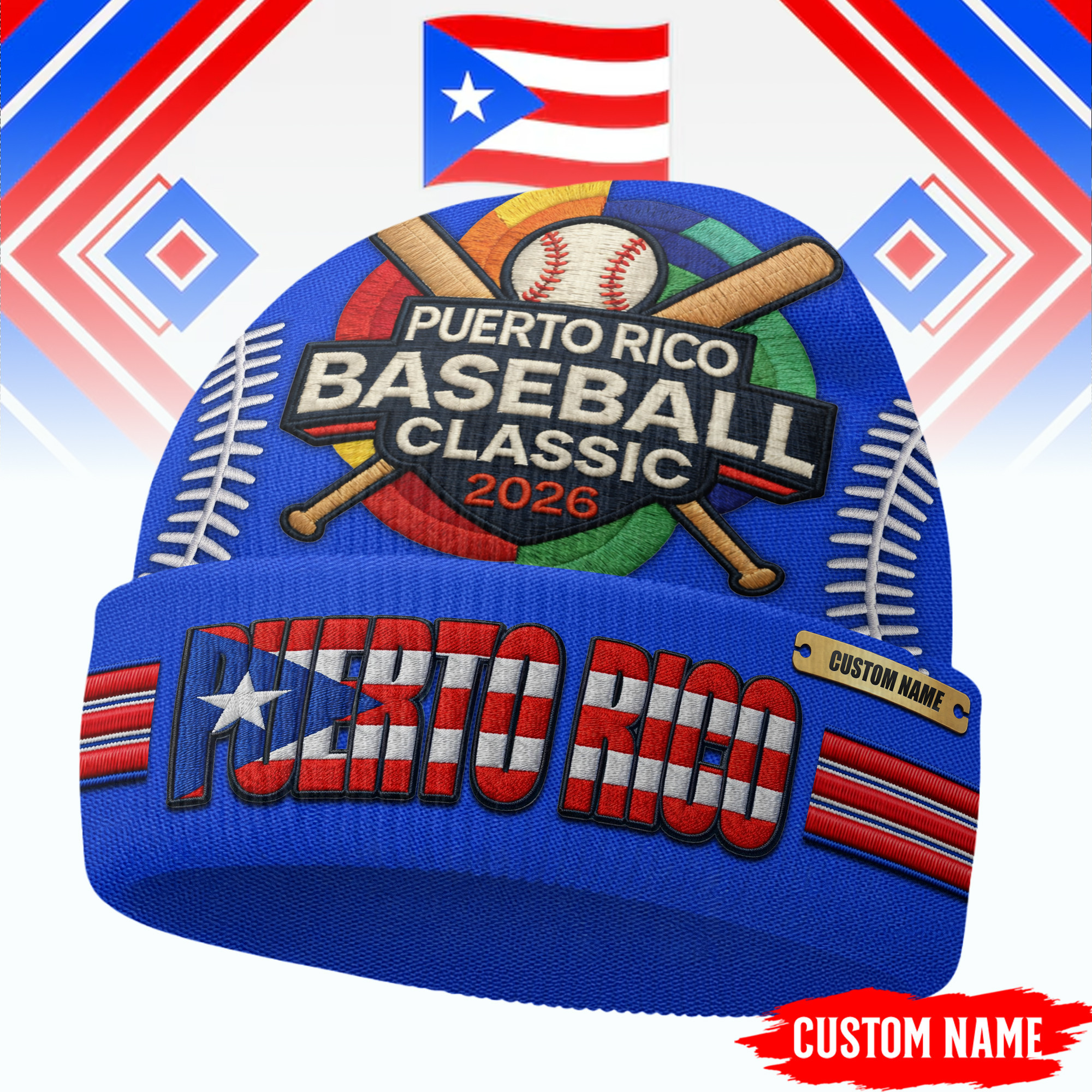 Puerto Rico | Premium World Baseball Classic Beanie Hat TD