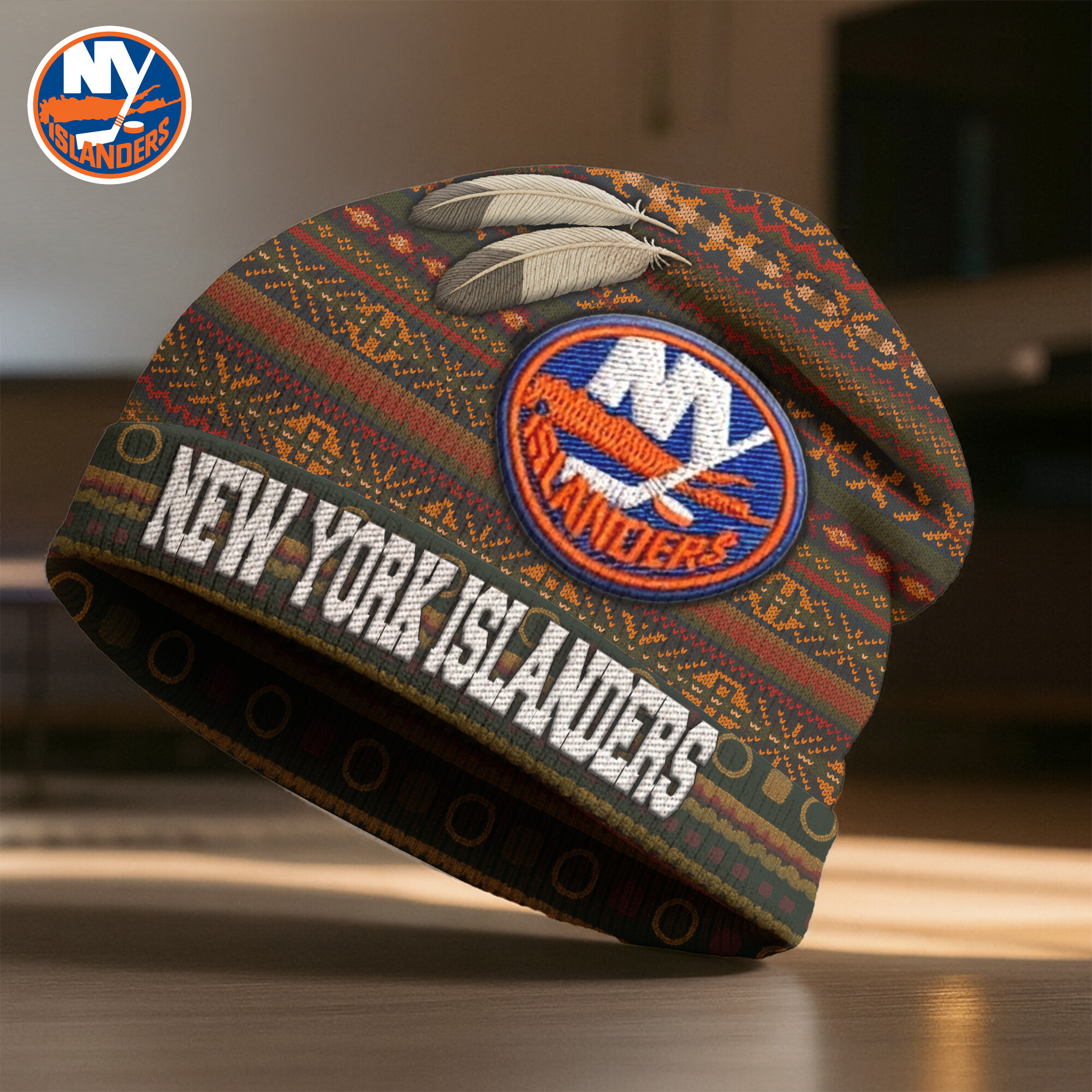 New York Islanders | Premium NHL Feathered Beanie Hat HY