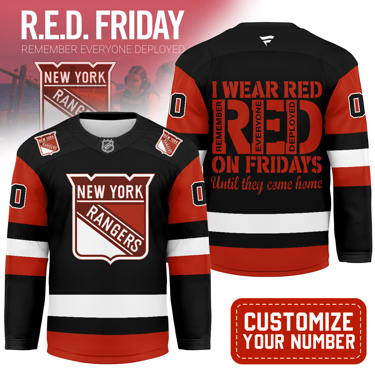 New York Rangers | Premium NHL Red Friday Hockey Jersey MM