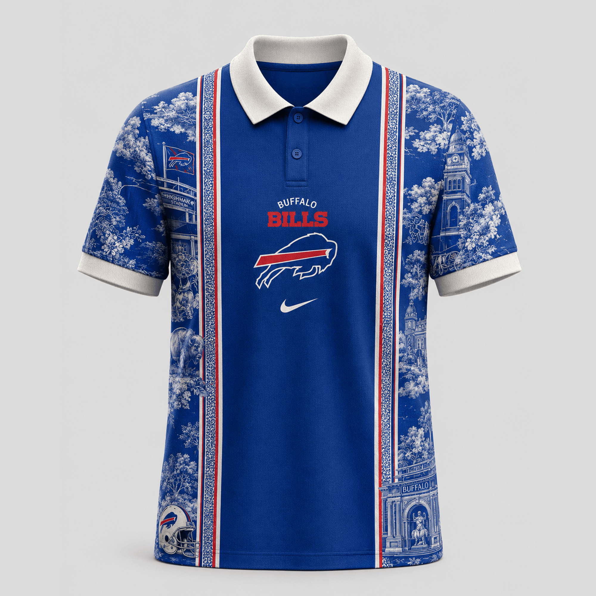 Buffalo Bills | Premium NFL Heritage Cityscape Polo Shirt for Loyal Fans TD