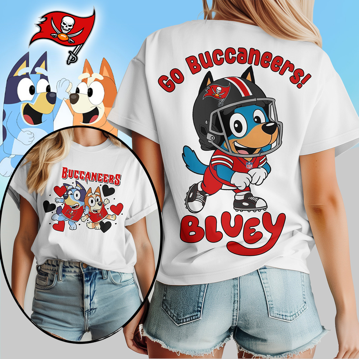 Tampa Bay Buccaneers | Premium NFL Bluey Women's Shirt TD
