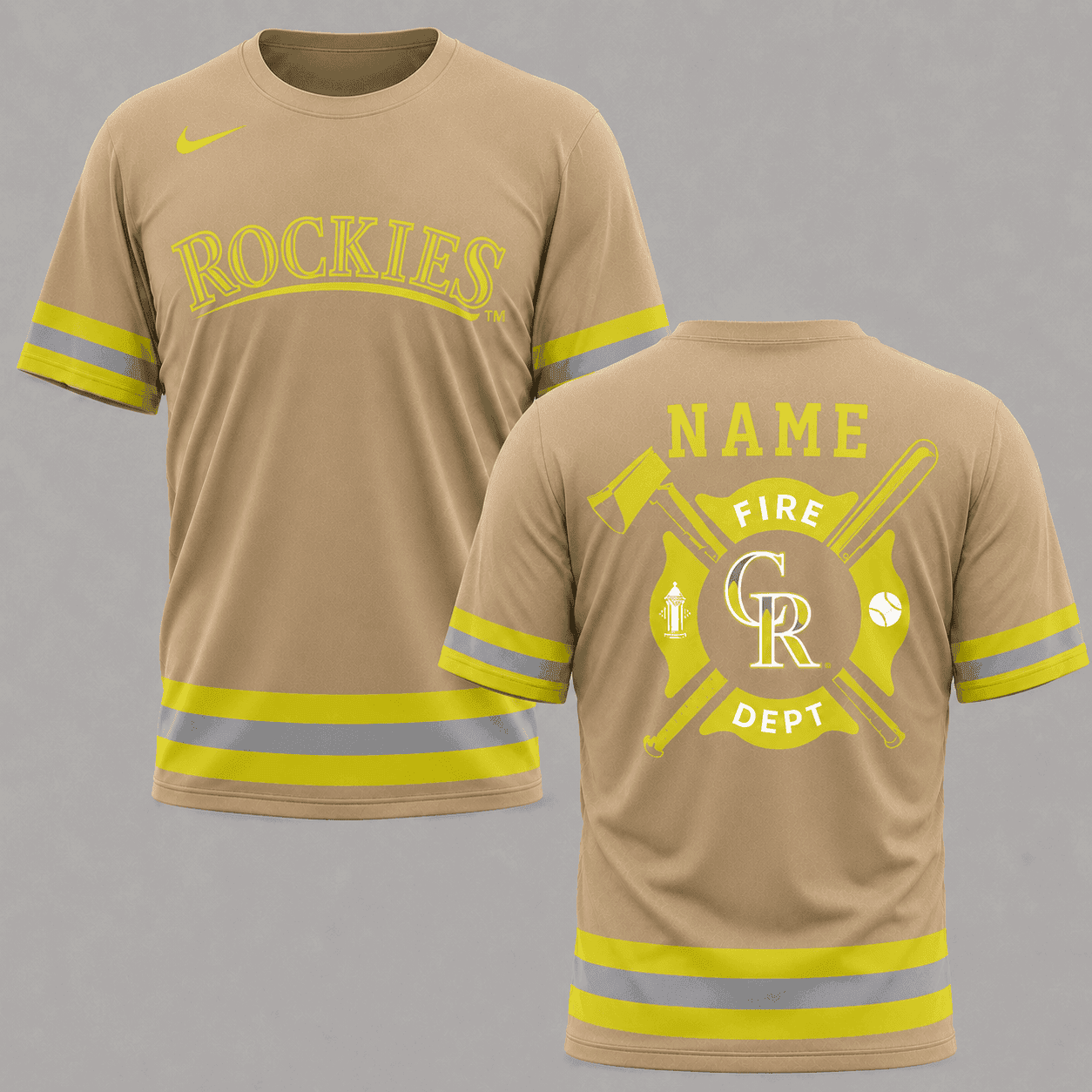 Colorado Rockies | MLB x Personalized Firefighters Hi-vis 3D Shirt